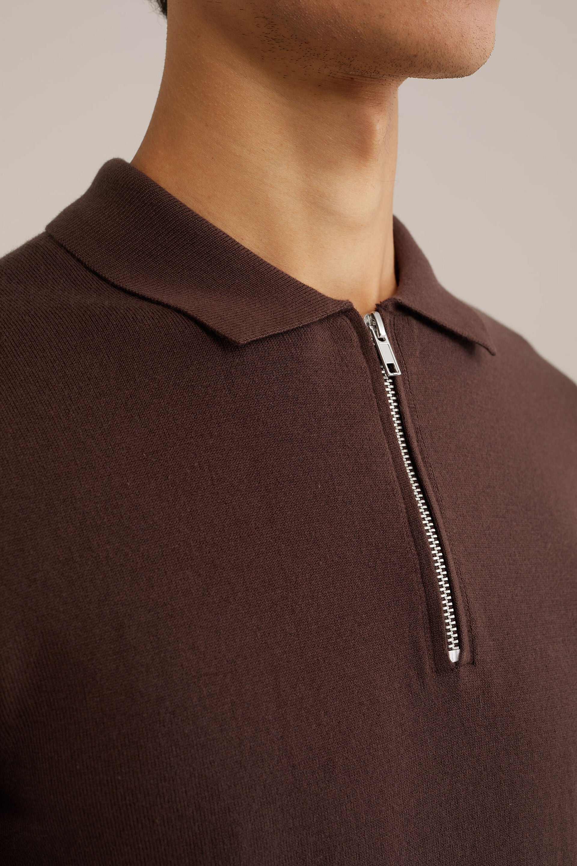 Men's Slim Fit Jumper With Quarter Zip