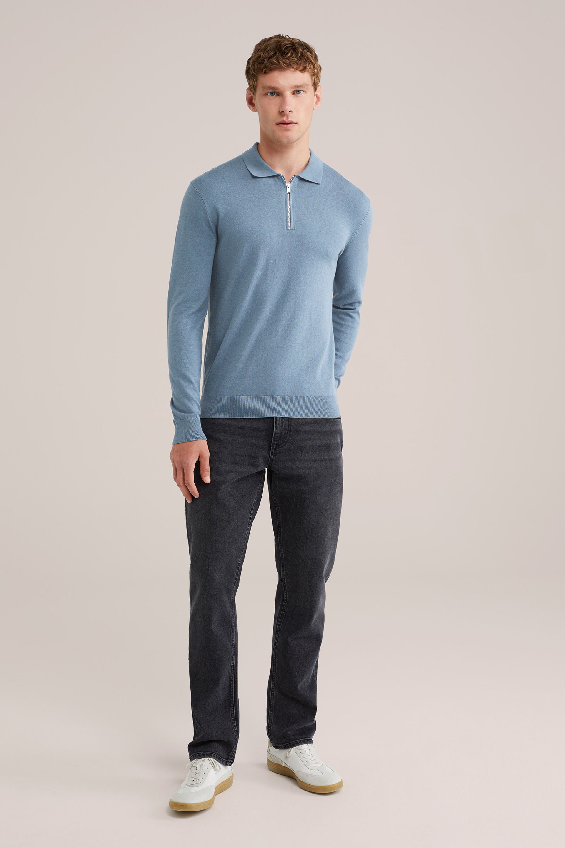 Men's Slim Fit Jumper With Quarter Zip