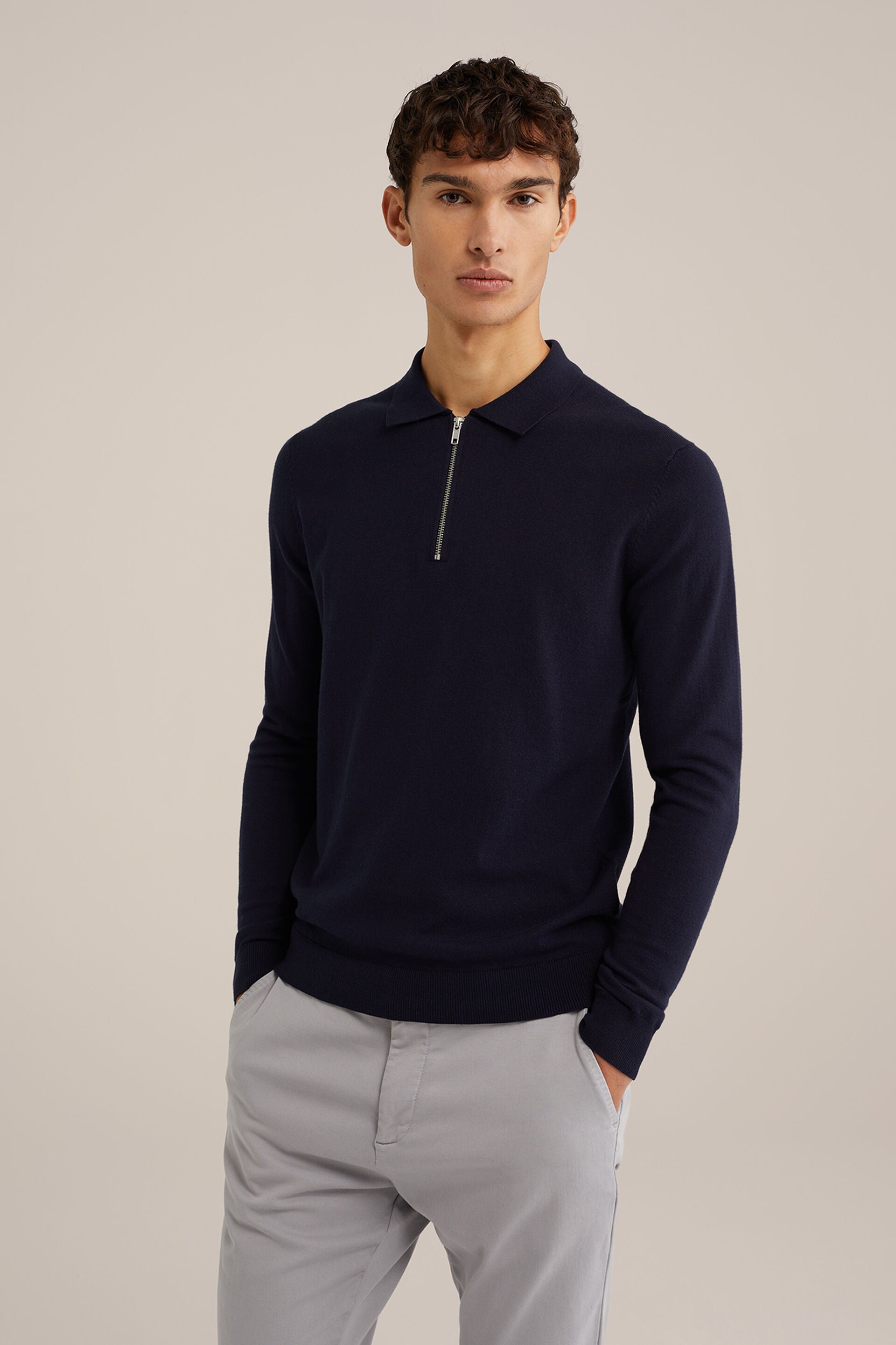 Men's Slim Fit Jumper With Quarter Zip