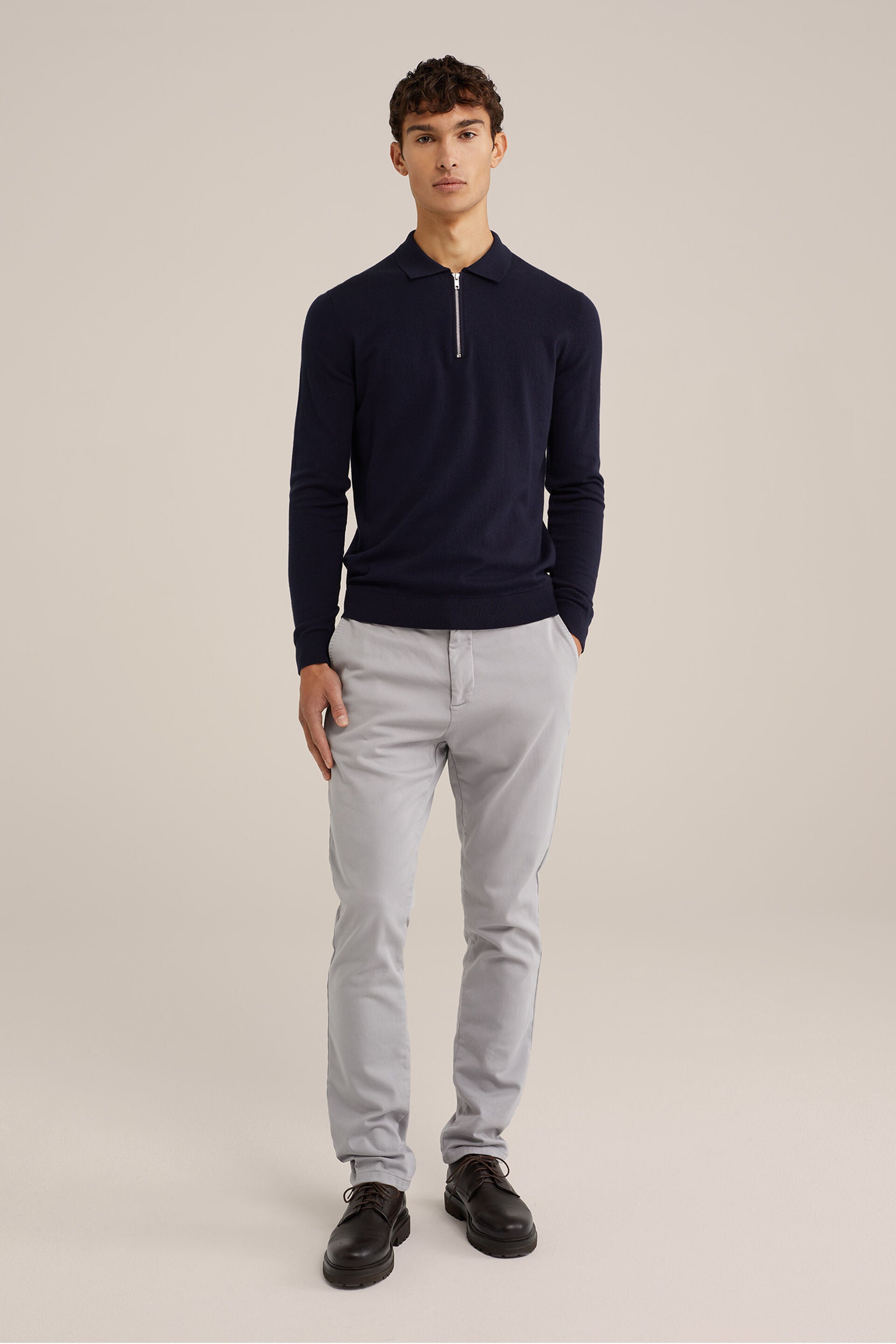 Men's Slim Fit Jumper With Quarter Zip