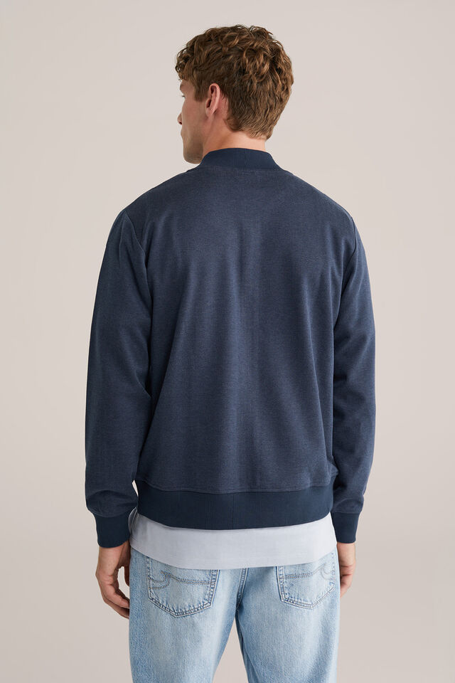 Men’s Regular Fit Jersey-Mix Bomber Jacket