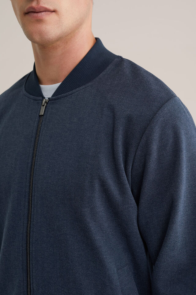 Men’s Regular Fit Jersey-Mix Bomber Jacket