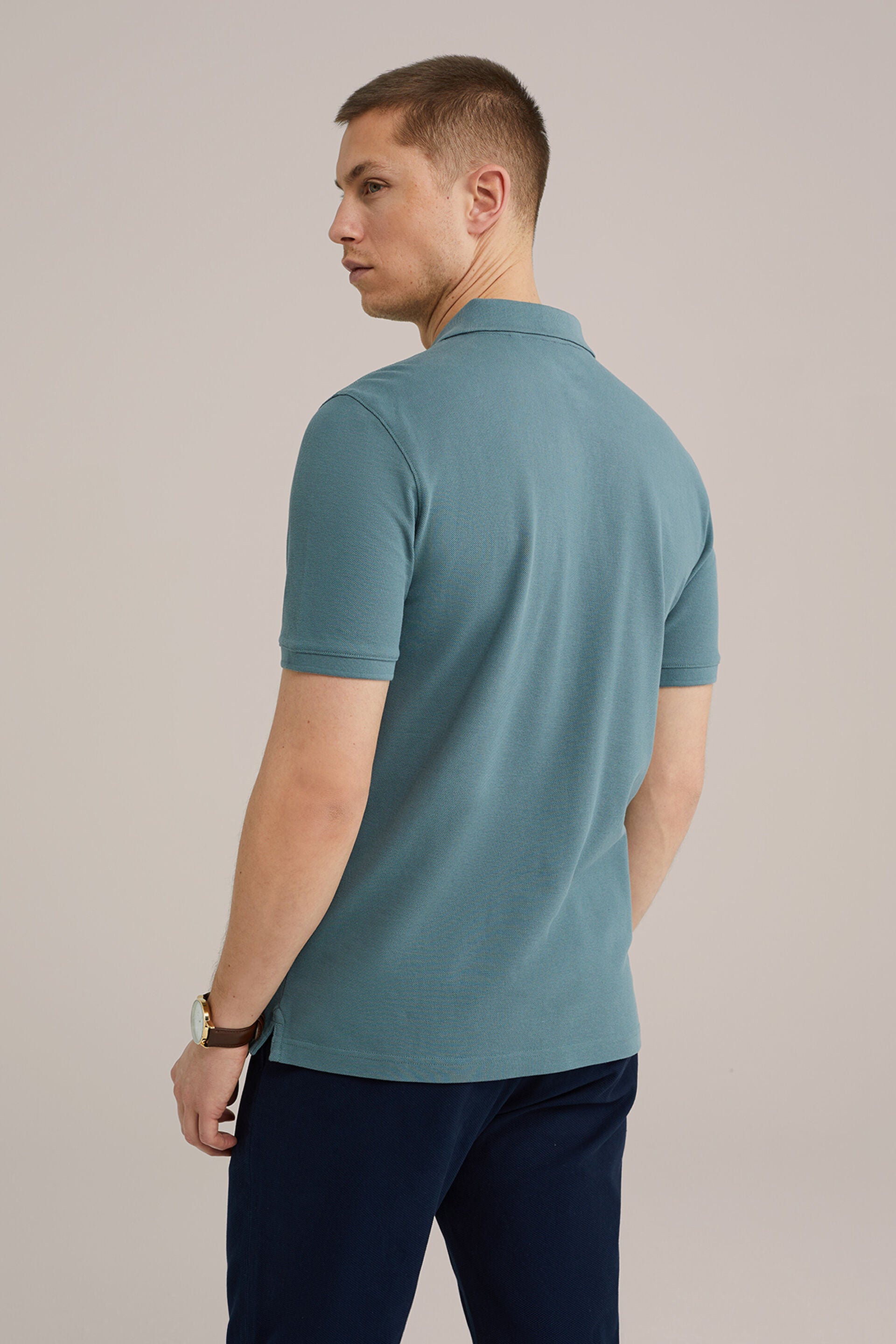 Men's Slim Fit Polo Shirt With Texture