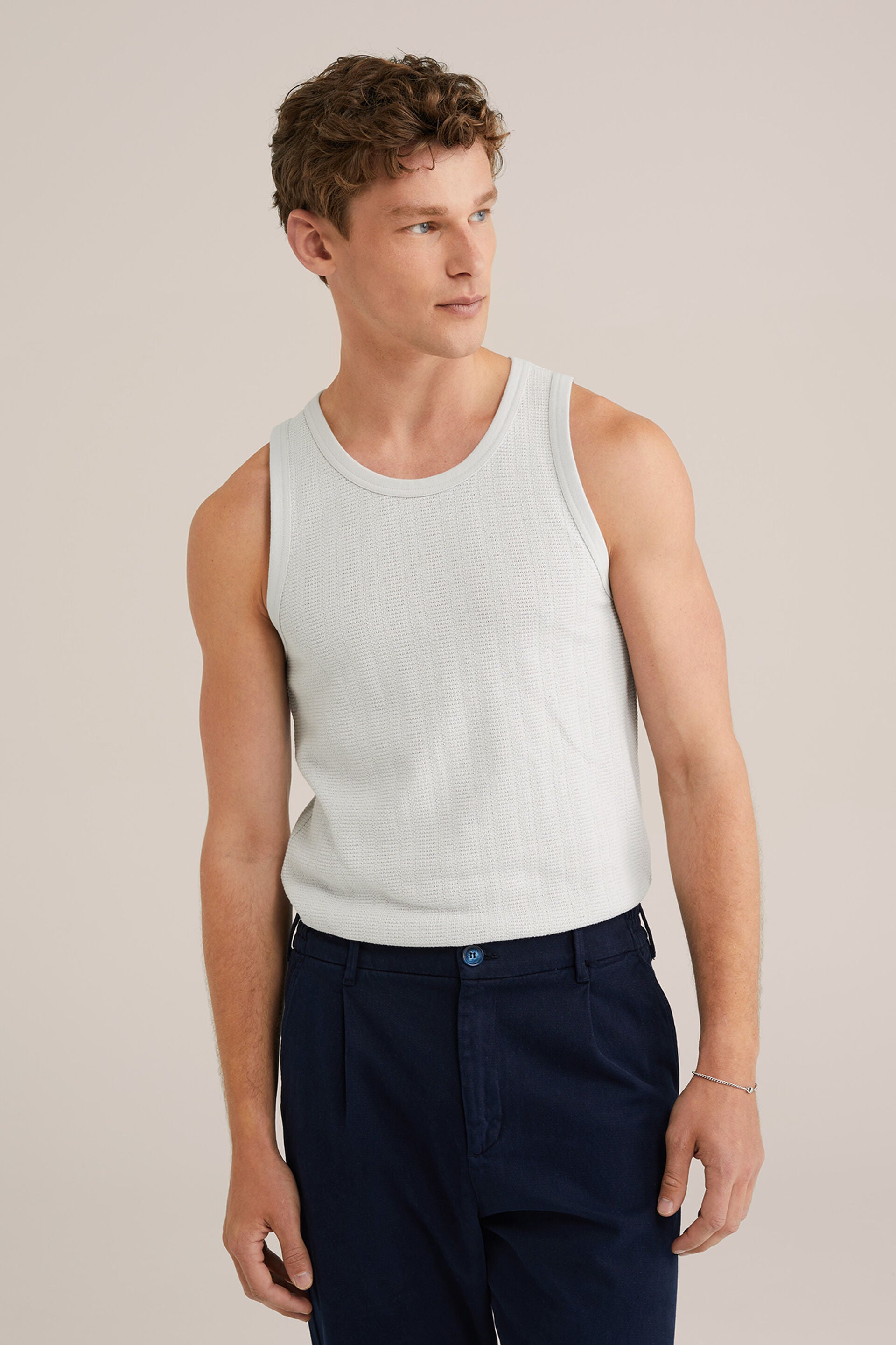 Men's Slim Fit Singlet With Texture