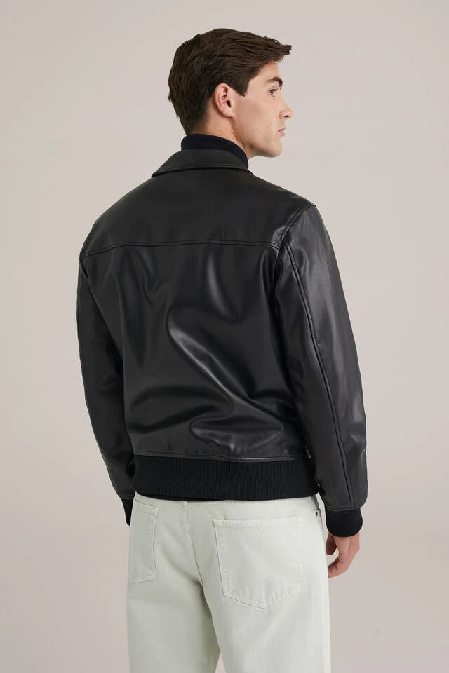 Men’s Regular Fit Faux Leather Jacket