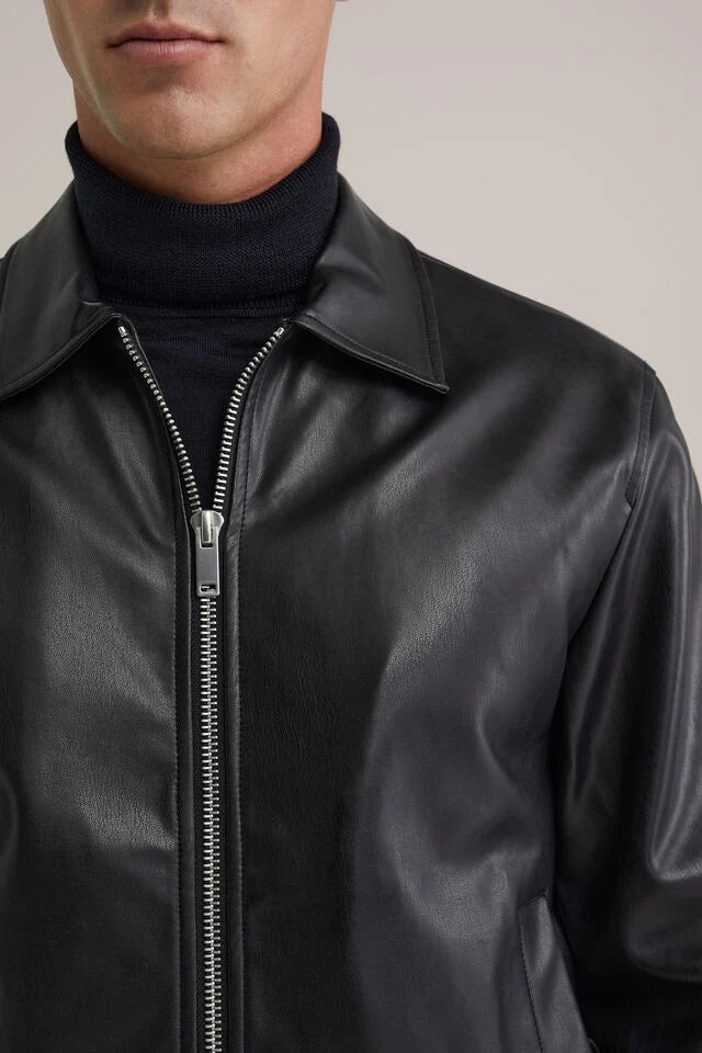 Men’s Regular Fit Faux Leather Jacket