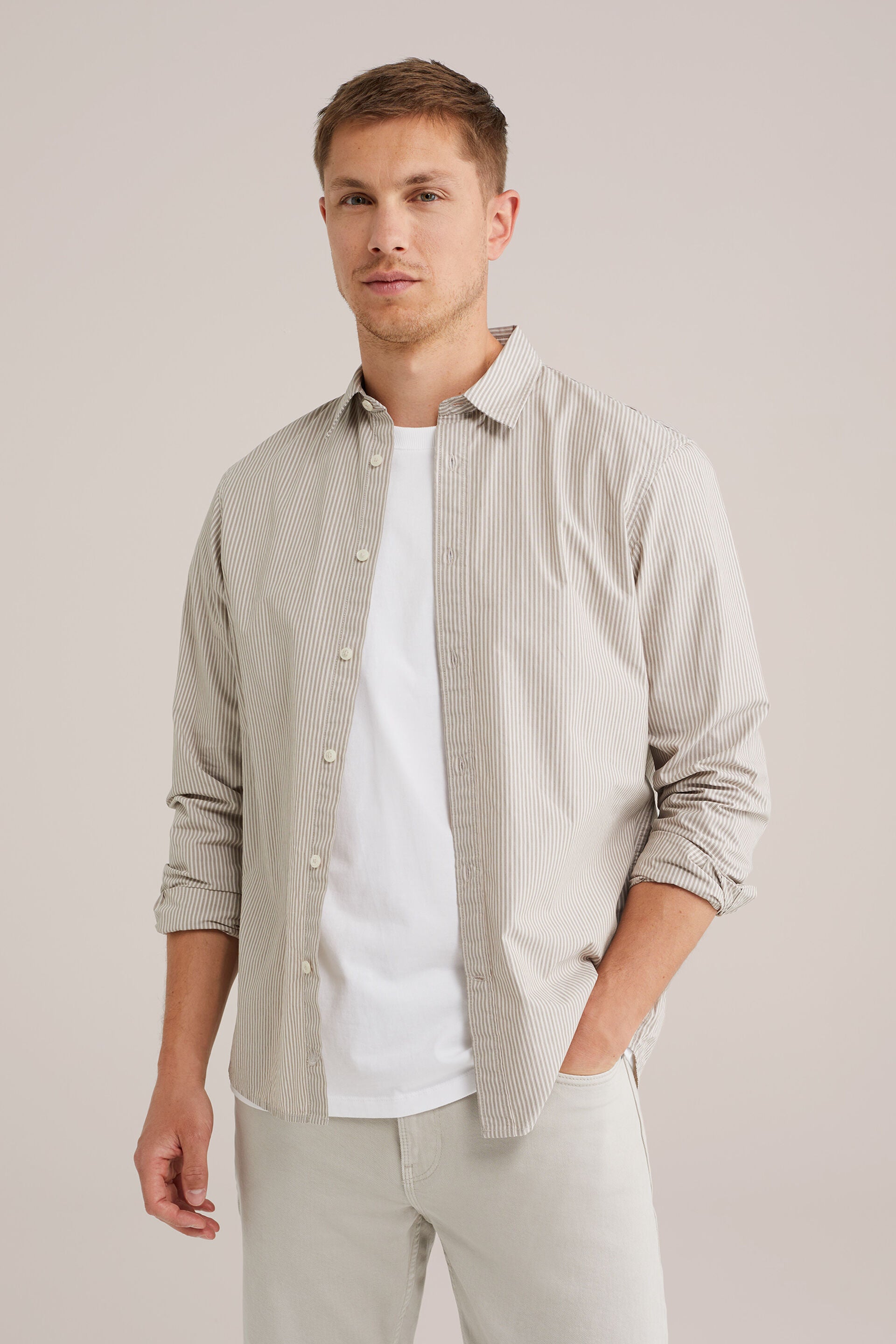Men's Regular Fit Striped Cotton Shirt