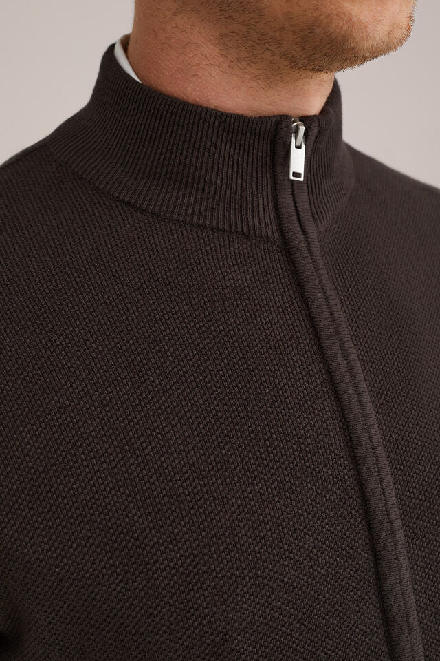 Men’s Regular Fit Fine-Knit Zip-Up Cardigan