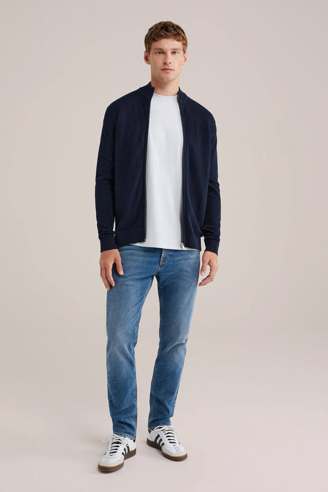 Men’s Regular Fit Fine-Knit Zip-Up Cardigan
