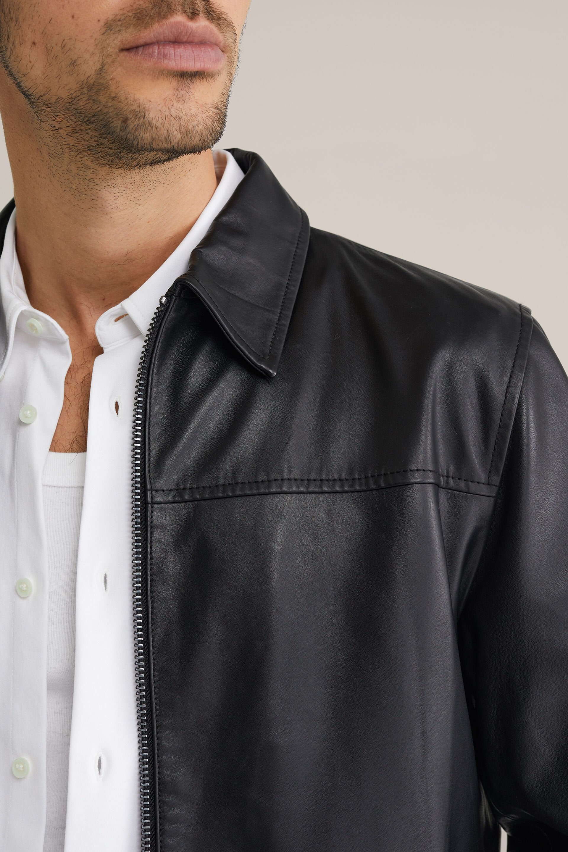 Men’s Regular Fit Leather Jacket