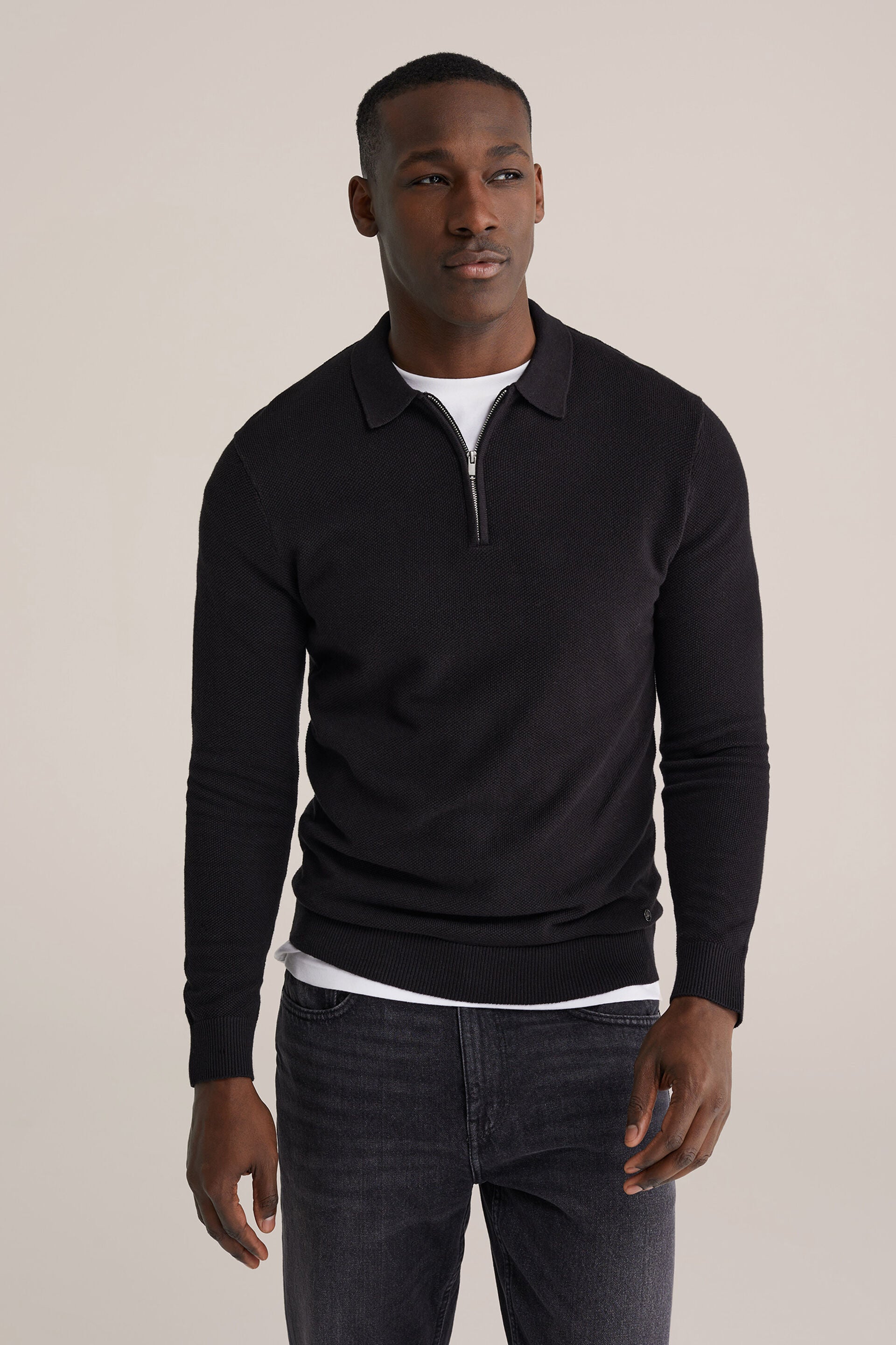 Men's Regular Fit Polo Shirt With Zip