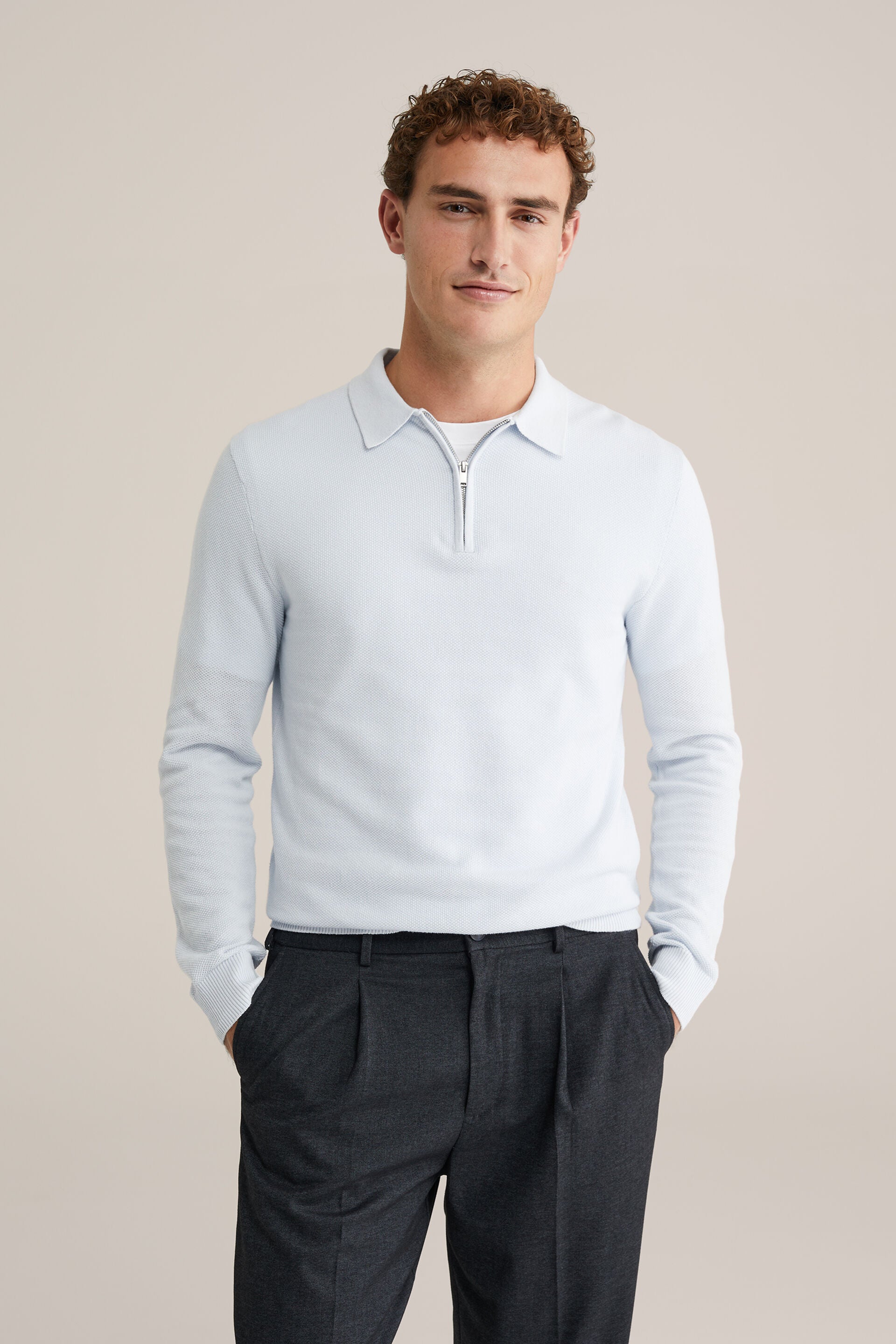 Men's Regular Fit Polo Shirt With Zip