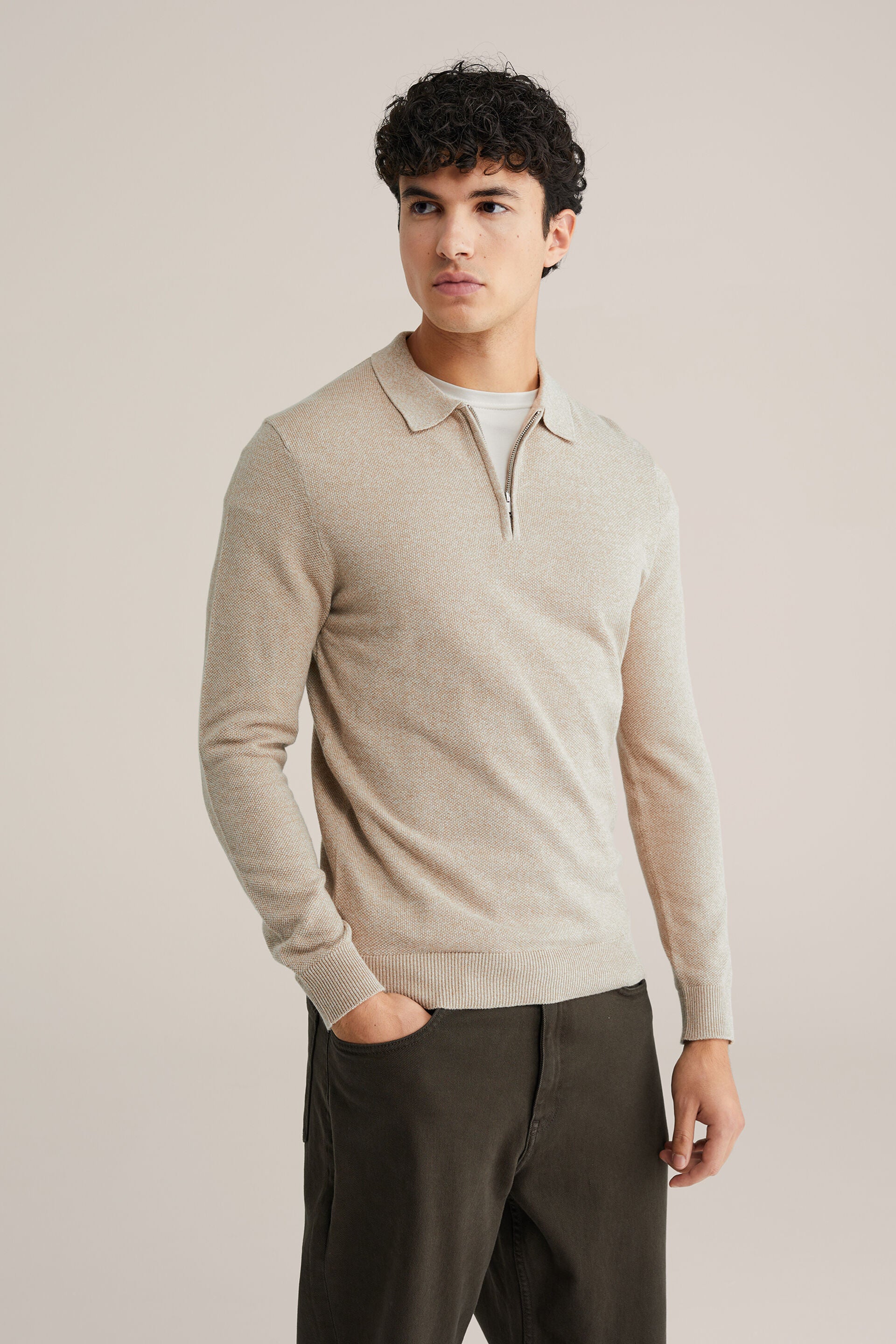 Men's Regular Fit Polo Shirt With Zip