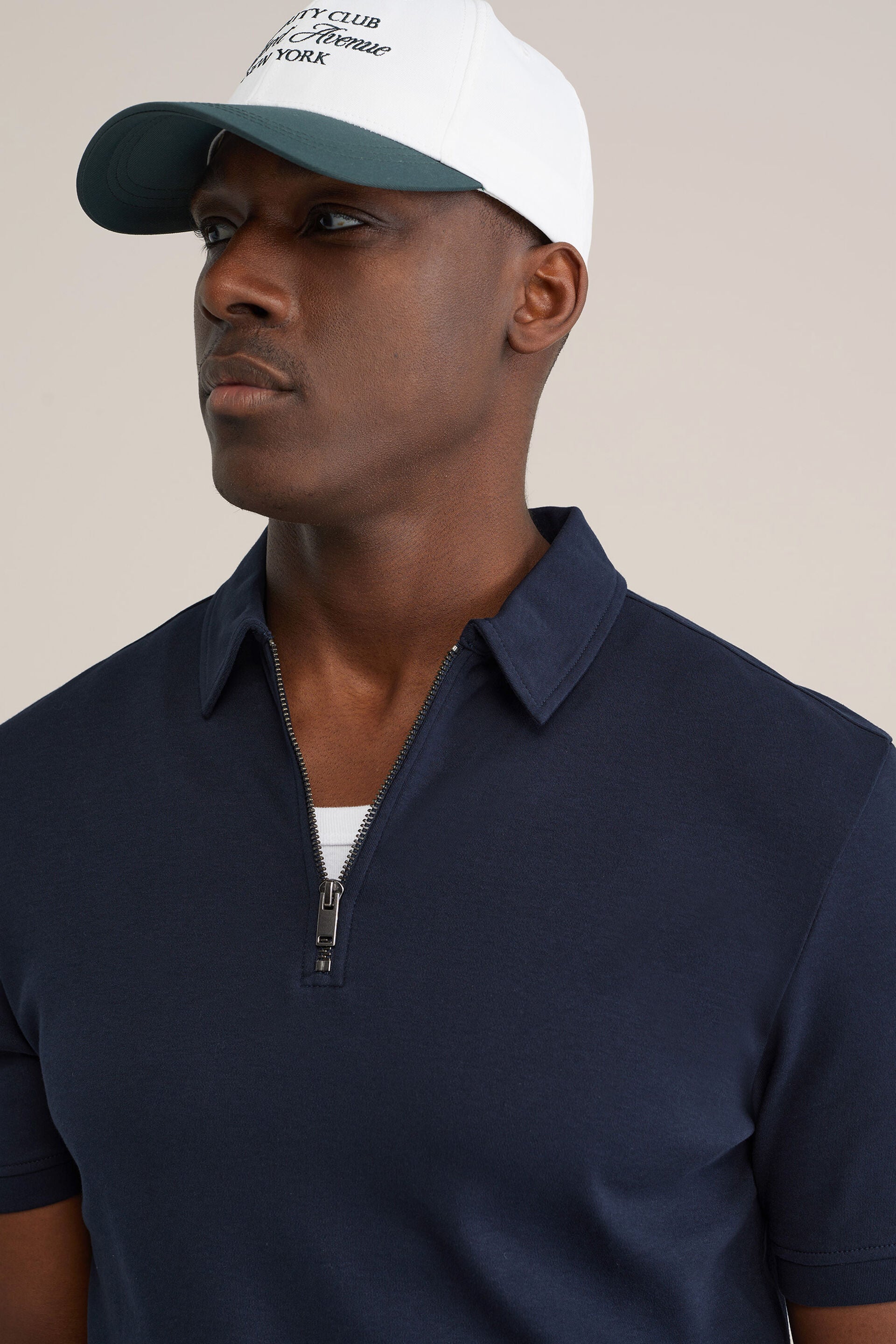 Men's Slim Fit Polo Shirt With Quarter Zip