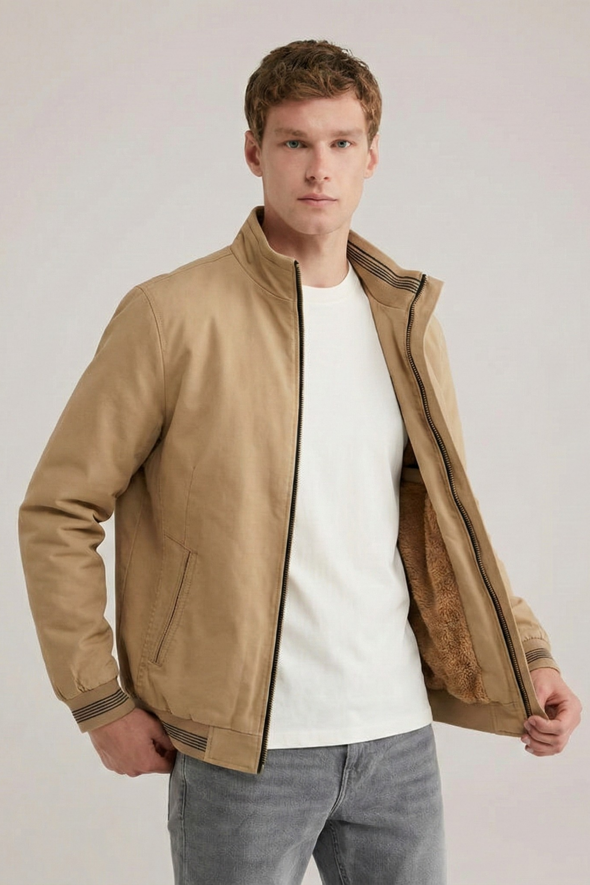Men’s Regular Fit Fleece-Lined Winter Jacket