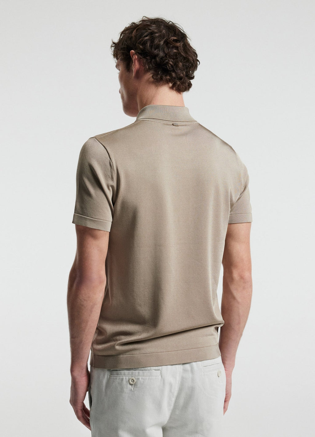 Rully Shiny Rayon Polo Stone
