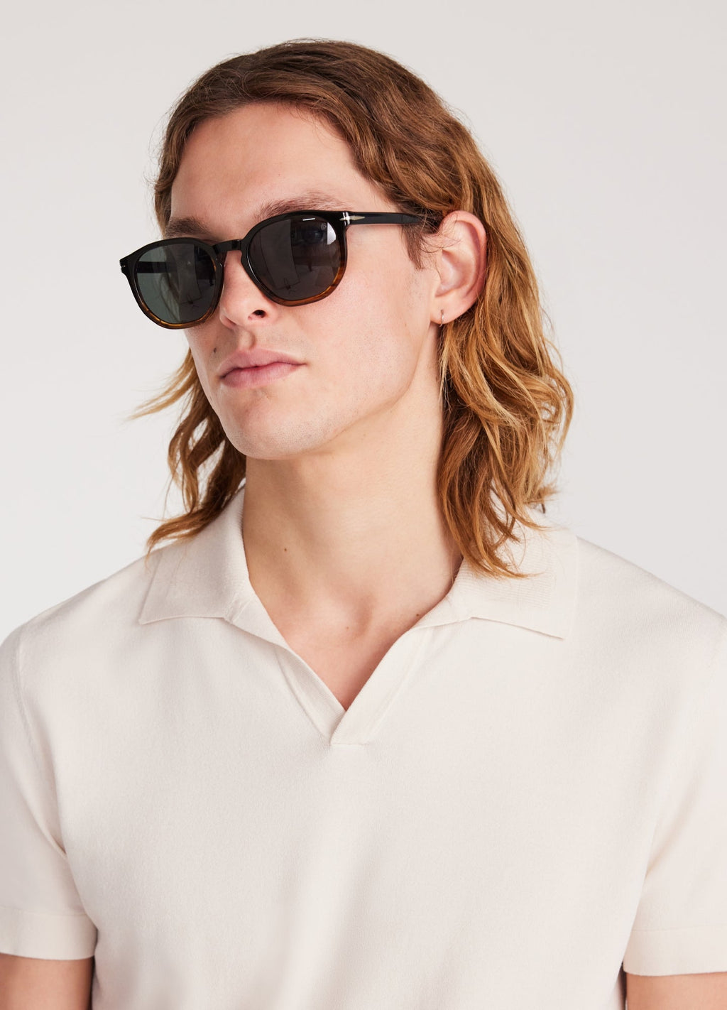Rully Rib Collar Tech Knit Polo Parchment