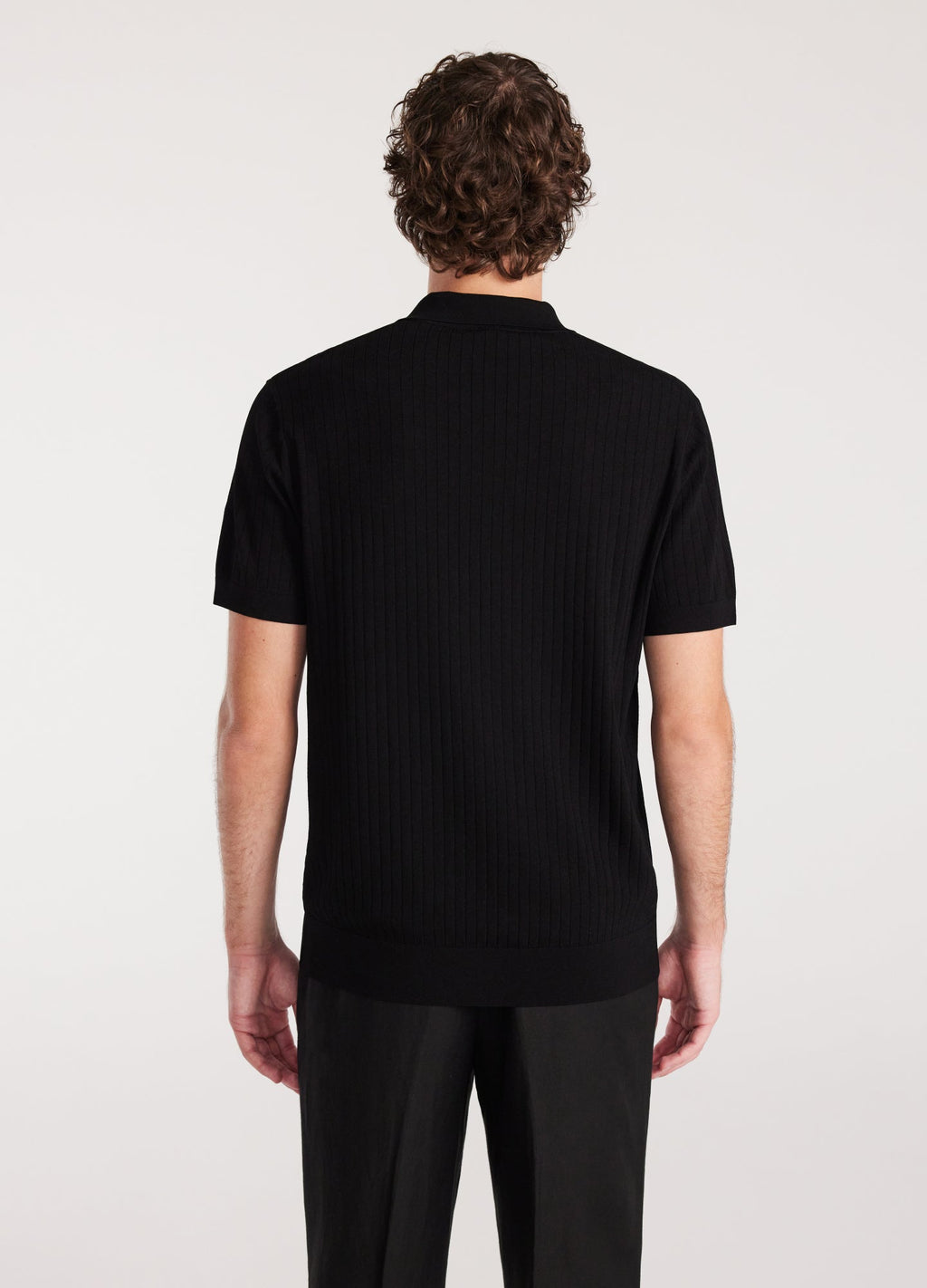 Rully Sheer Stripe Polo Black