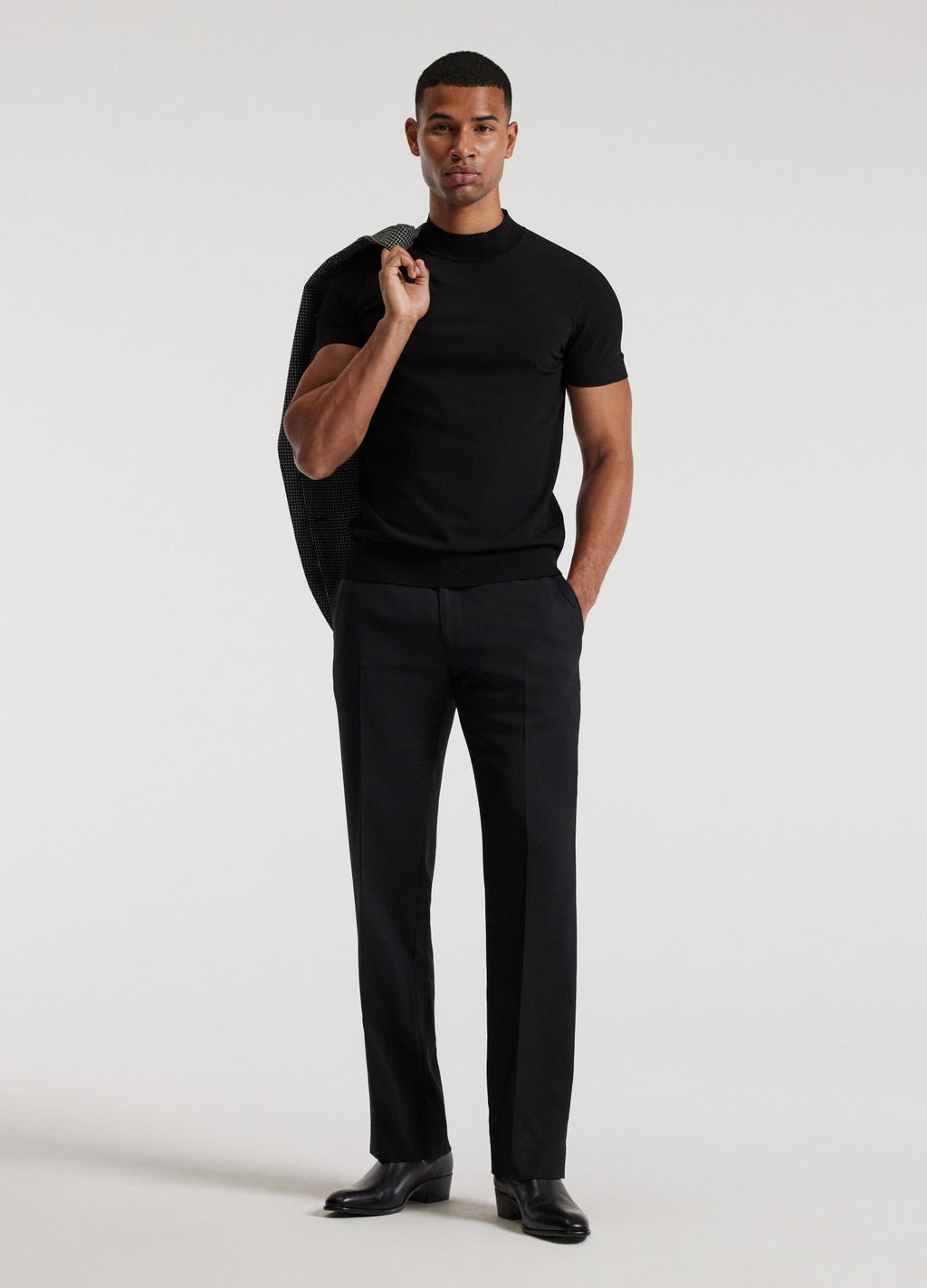 Rully Slim Tech Knit T-Shirt Black
