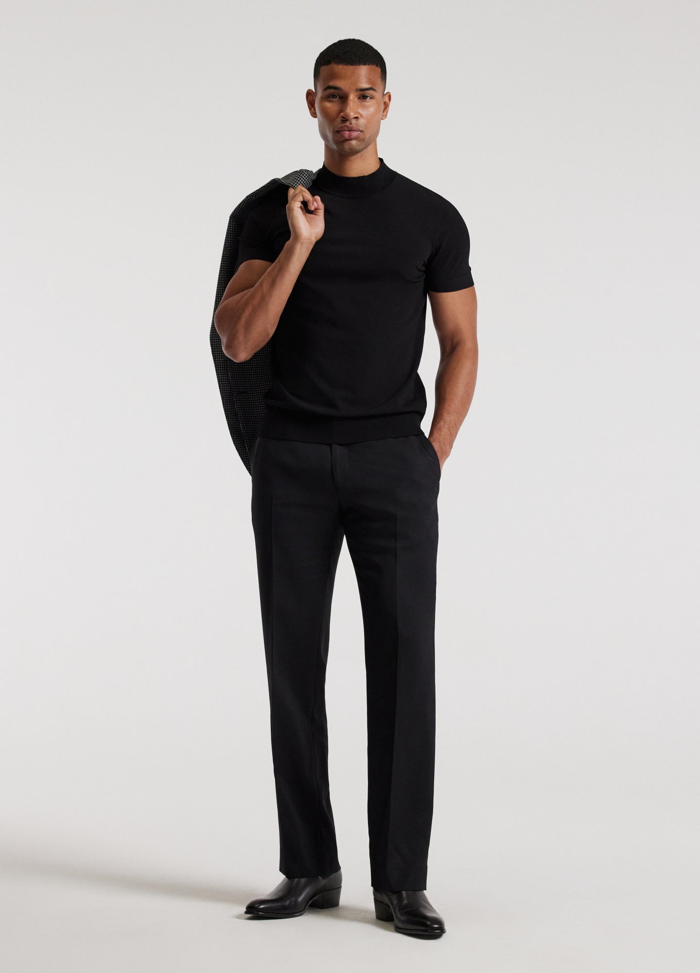 Rully Slim Tech Knit T-Shirt Black