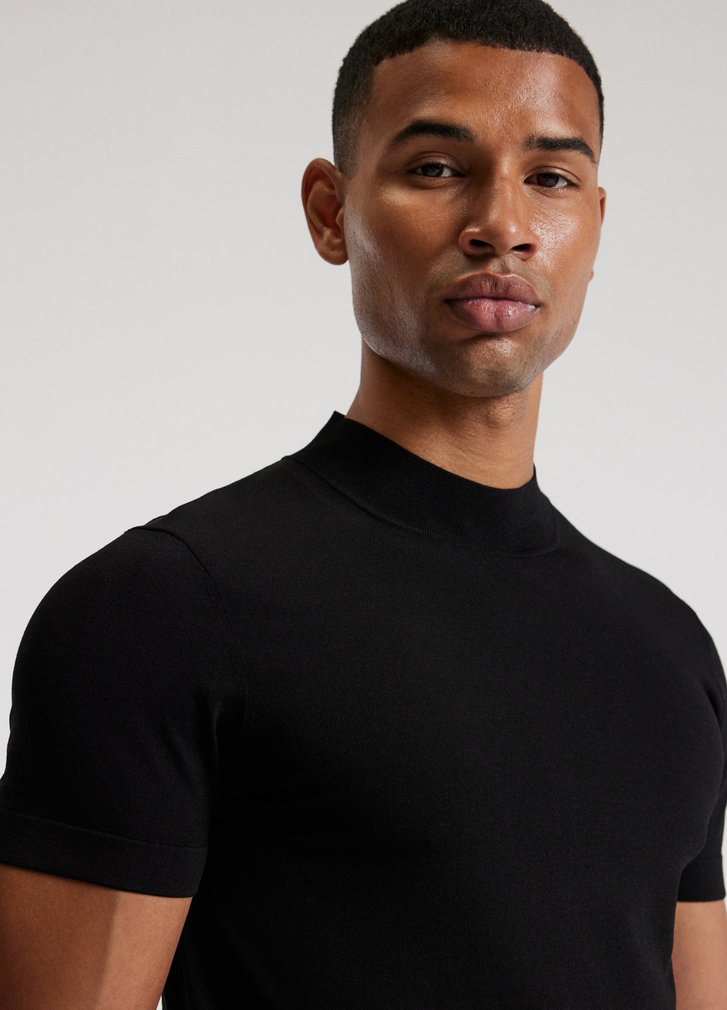 Rully Slim Tech Knit T-Shirt Black