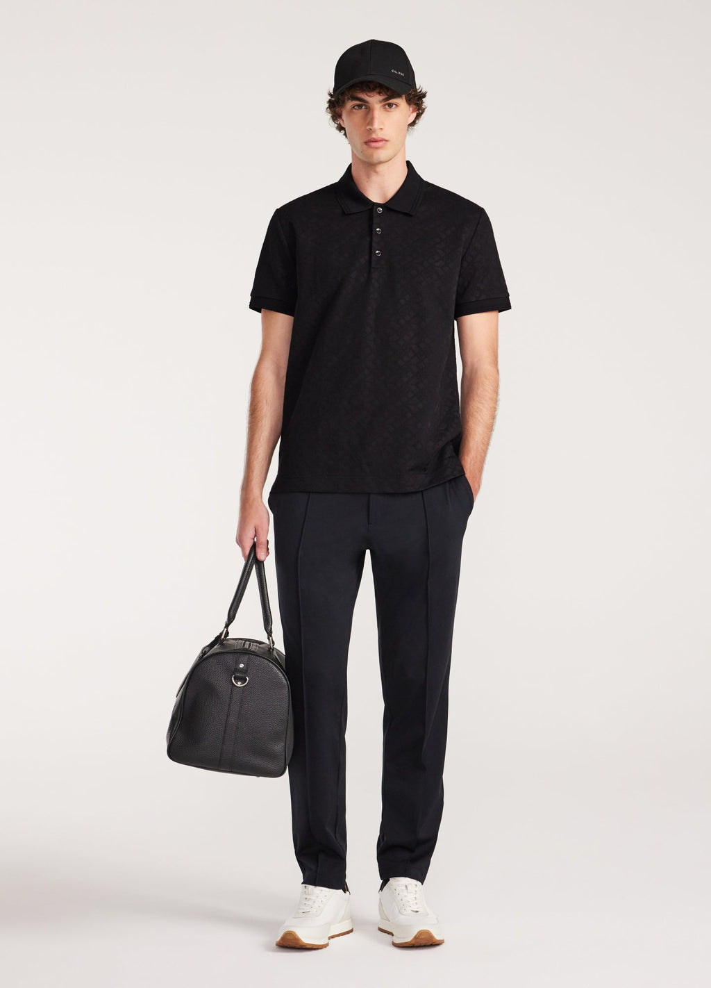 Rully Solid Monogram Polo Black