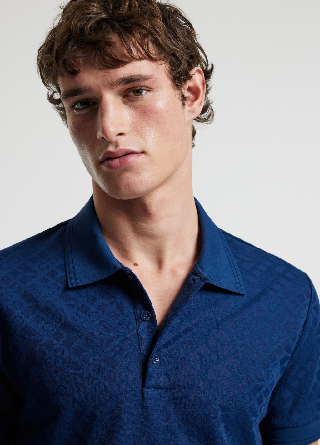 Rully Solid Monogram Polo Blue