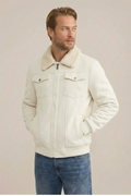 Men’s Sherpa-Lined Suedette Jacket