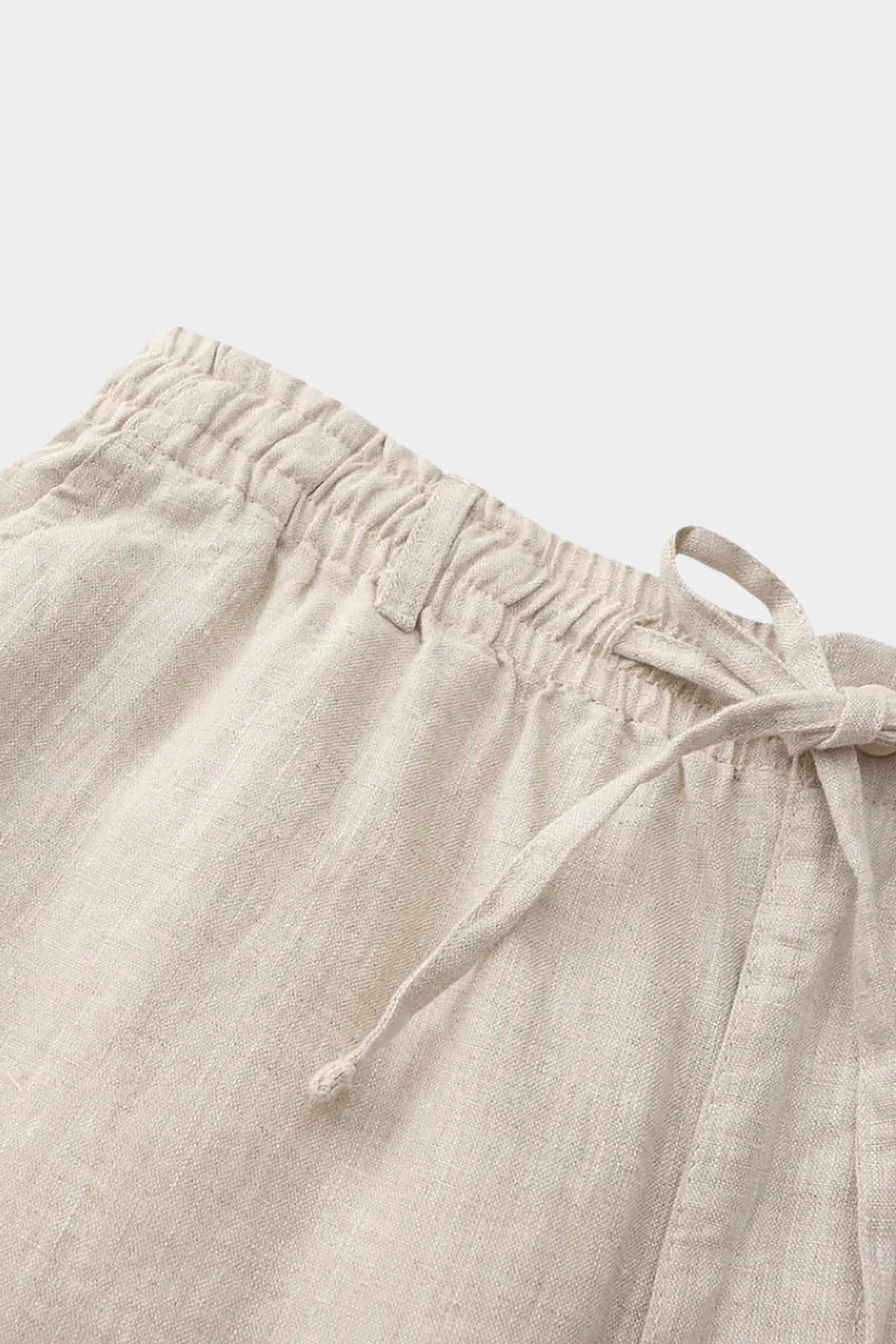 Men’s Linen Drawstring Shorts with Zip Fly