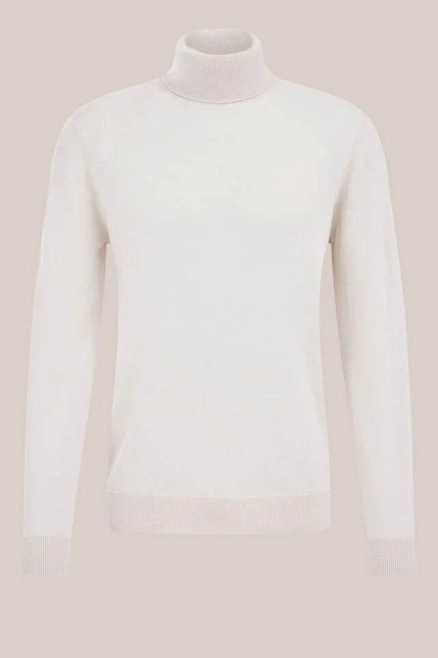 Men’s Slim Fit Merino Wool Roll-Neck Jumper