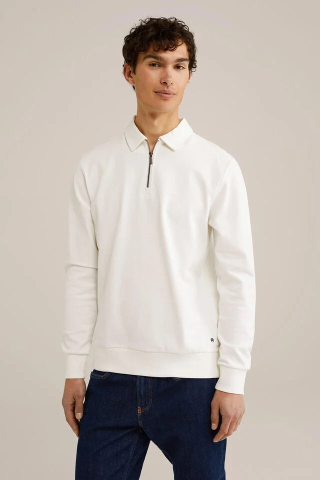 Men’s Regular Fit Textured Polo Collar Jumper (Half-Zip)