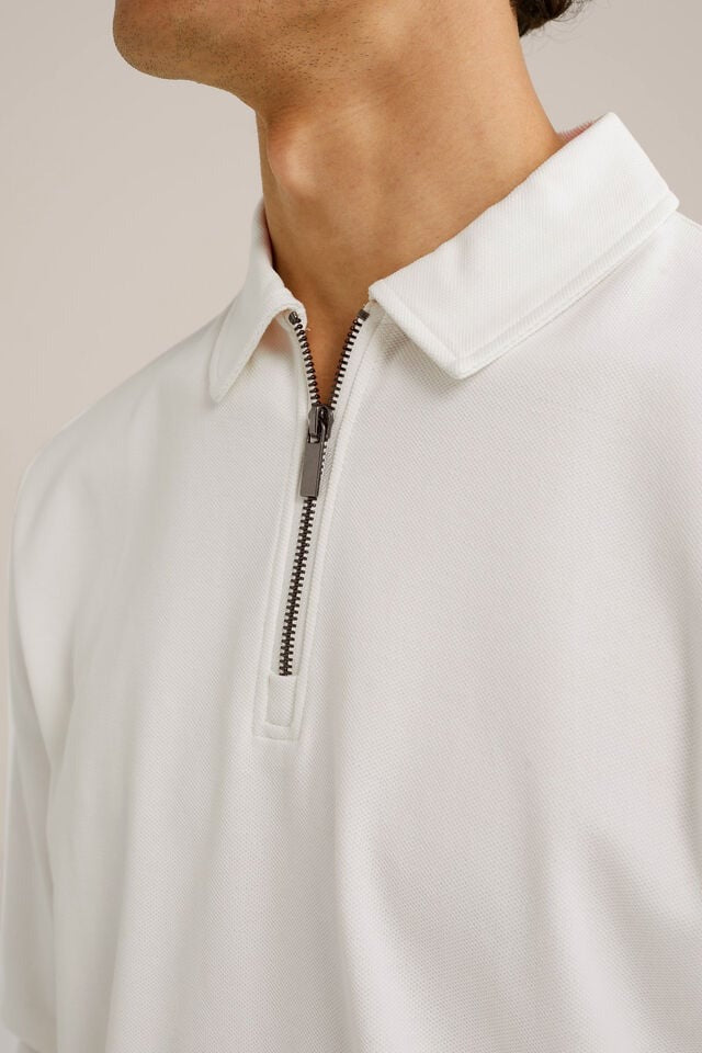 Men’s Regular Fit Textured Polo Collar Jumper (Half-Zip)