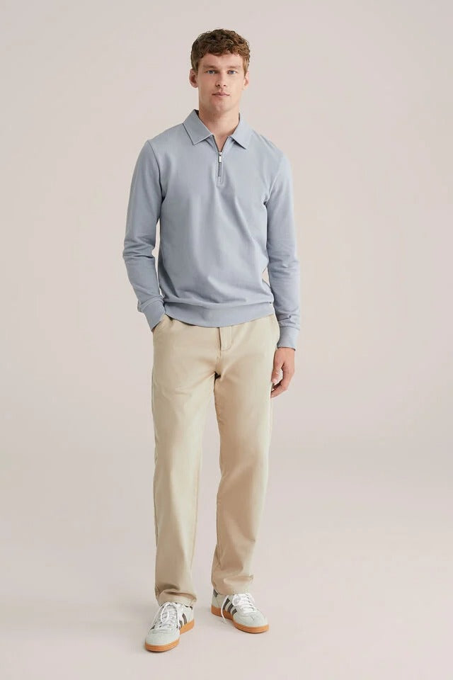 Men’s Regular Fit Textured Polo Collar Jumper (Half-Zip)