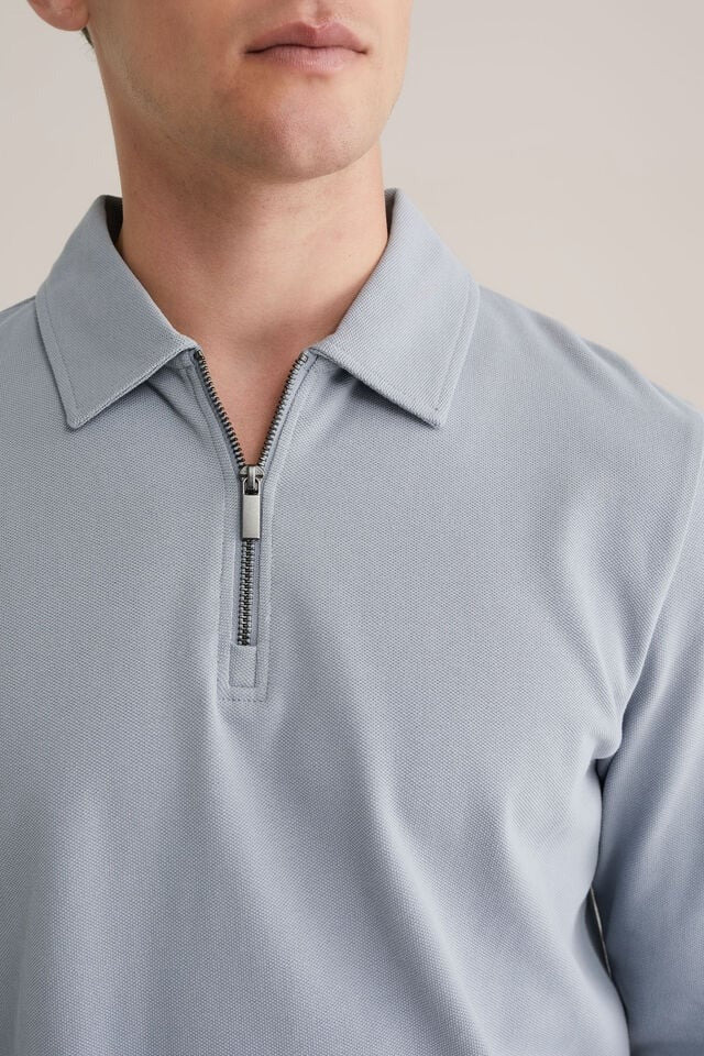 Men’s Regular Fit Textured Polo Collar Jumper (Half-Zip)