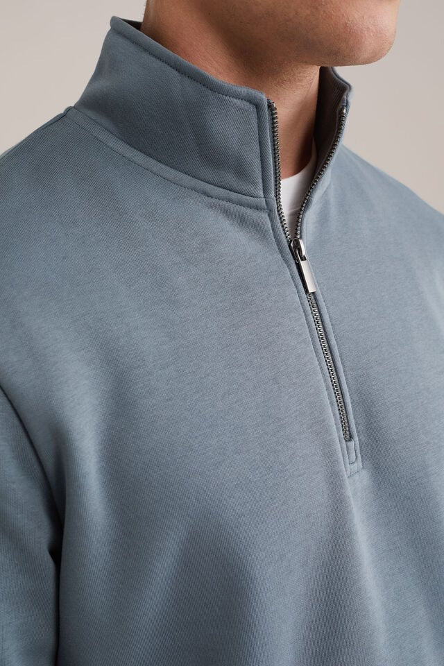 Men’s Regular Fit Half-Zip Cotton Blend Jumper