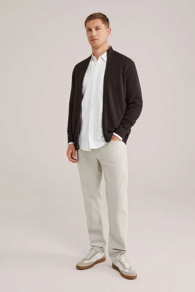Men’s Regular Fit Fine-Knit Zip-Up Cardigan