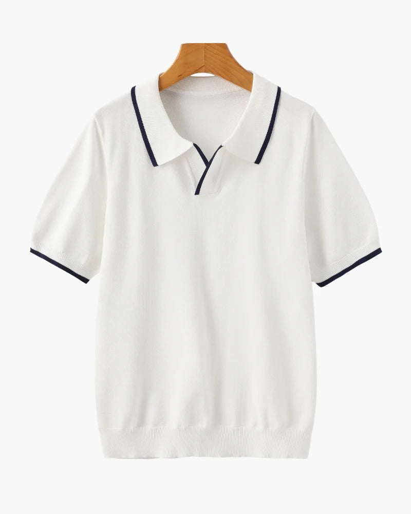 Men's Contrast Trim Knit Polo
