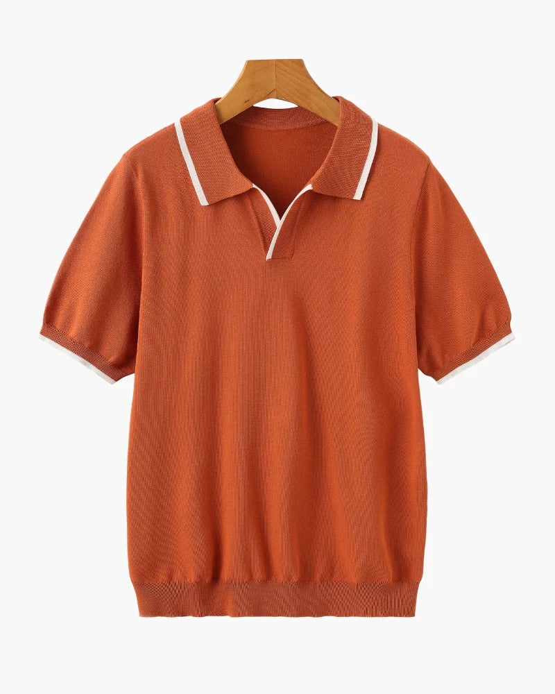 Men's Contrast Trim Knit Polo