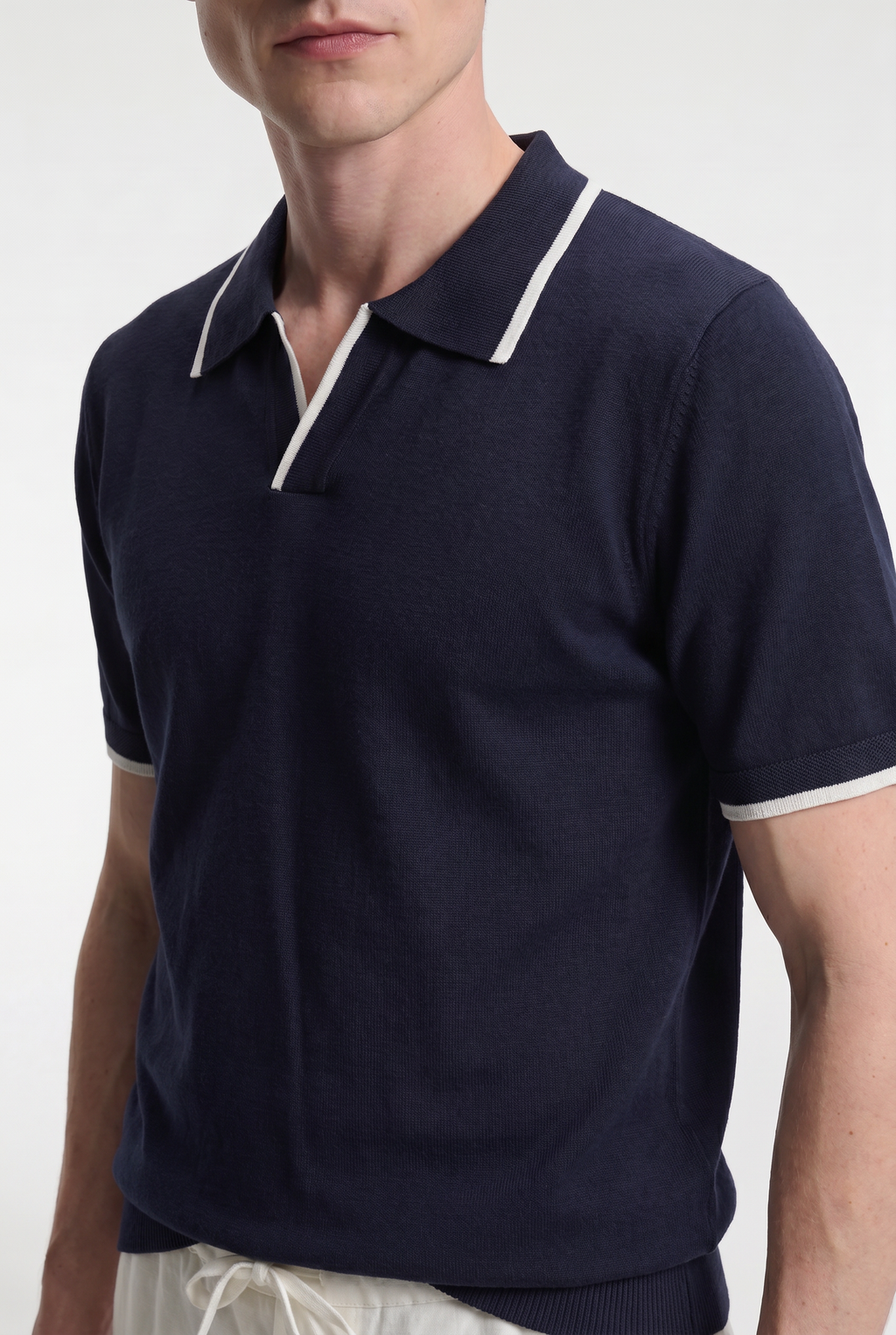 Men's Contrast Trim Knit Polo