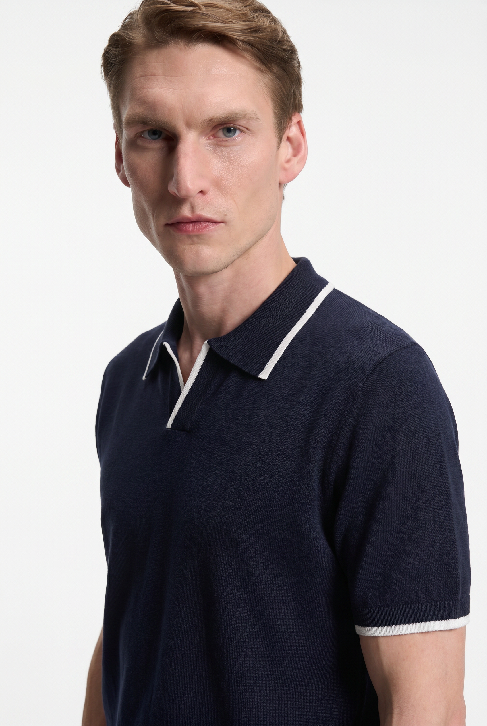 Men's Contrast Trim Knit Polo