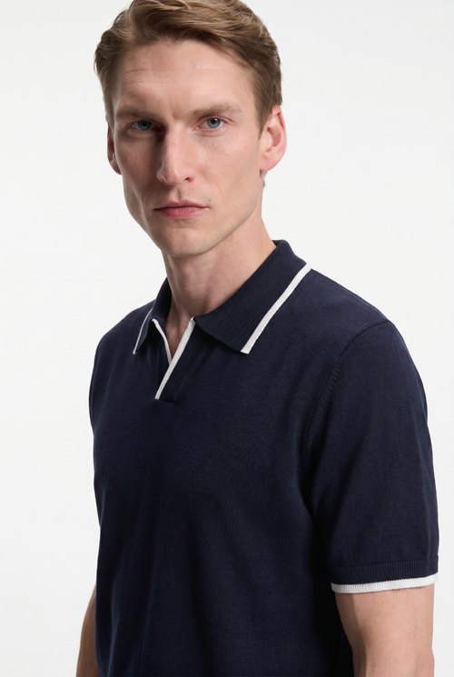 Men's Contrast Trim Knit Polo