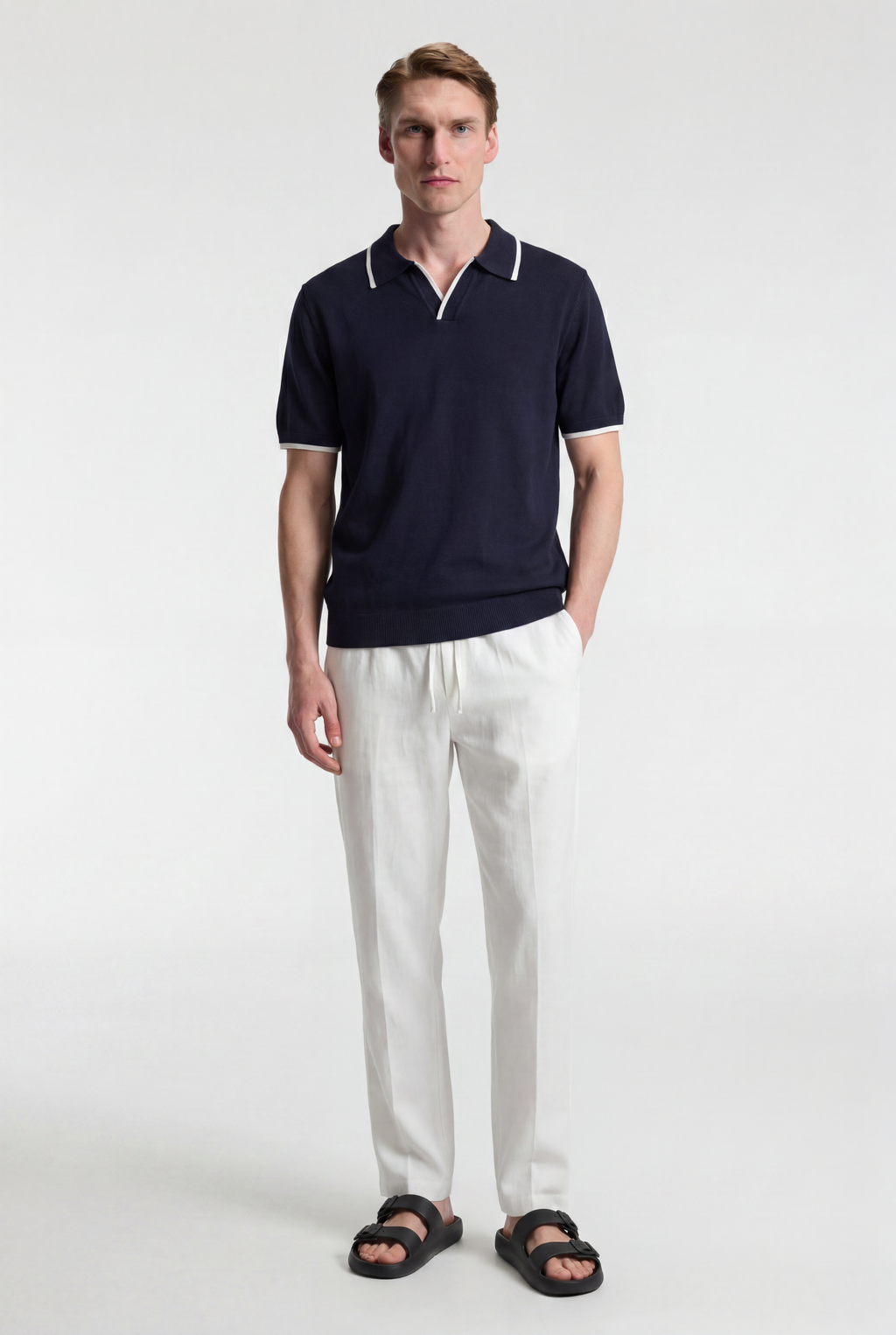 Men's Contrast Trim Knit Polo