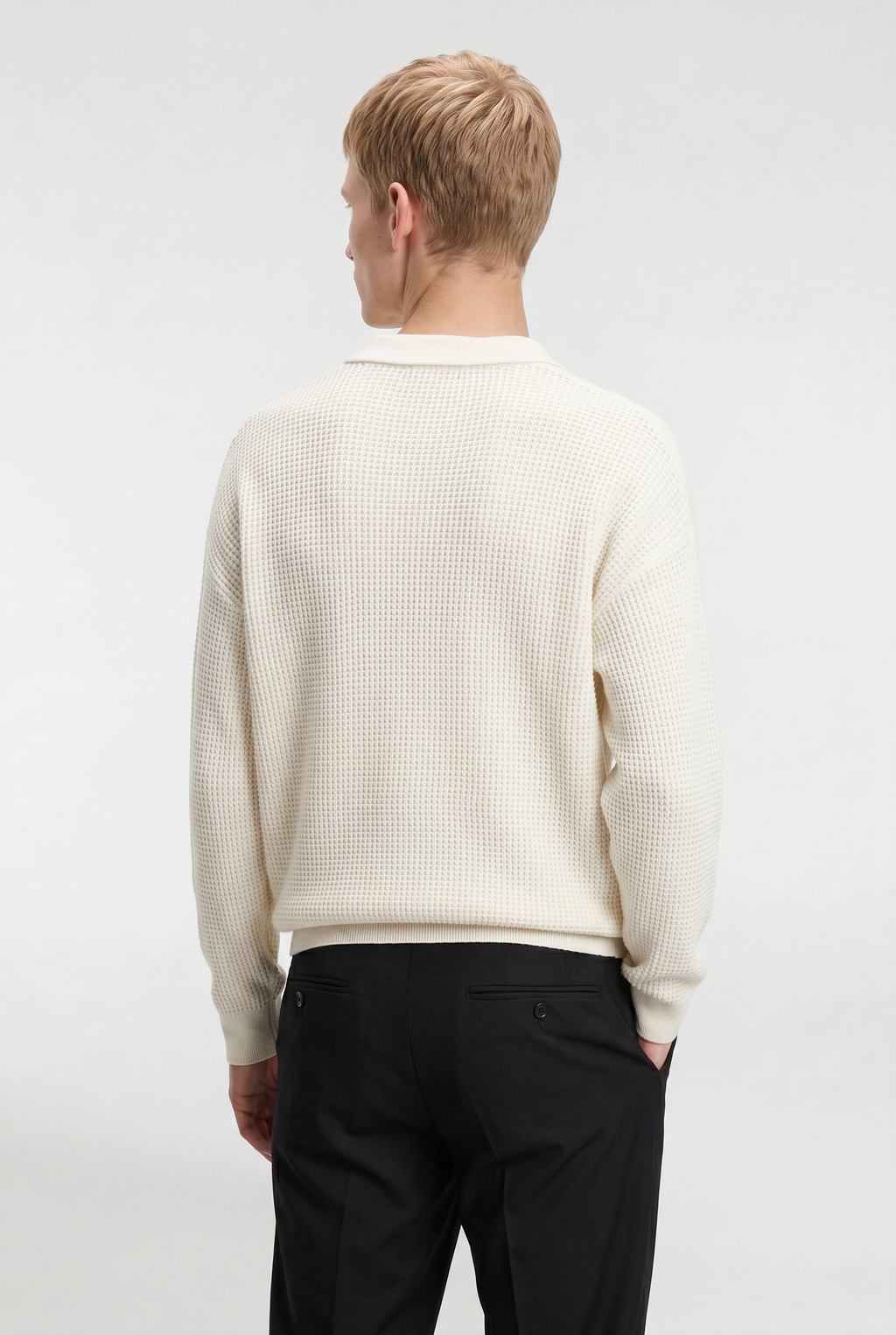 Men’s Half-Zip Knit Polo Jumper – Long Sleeve