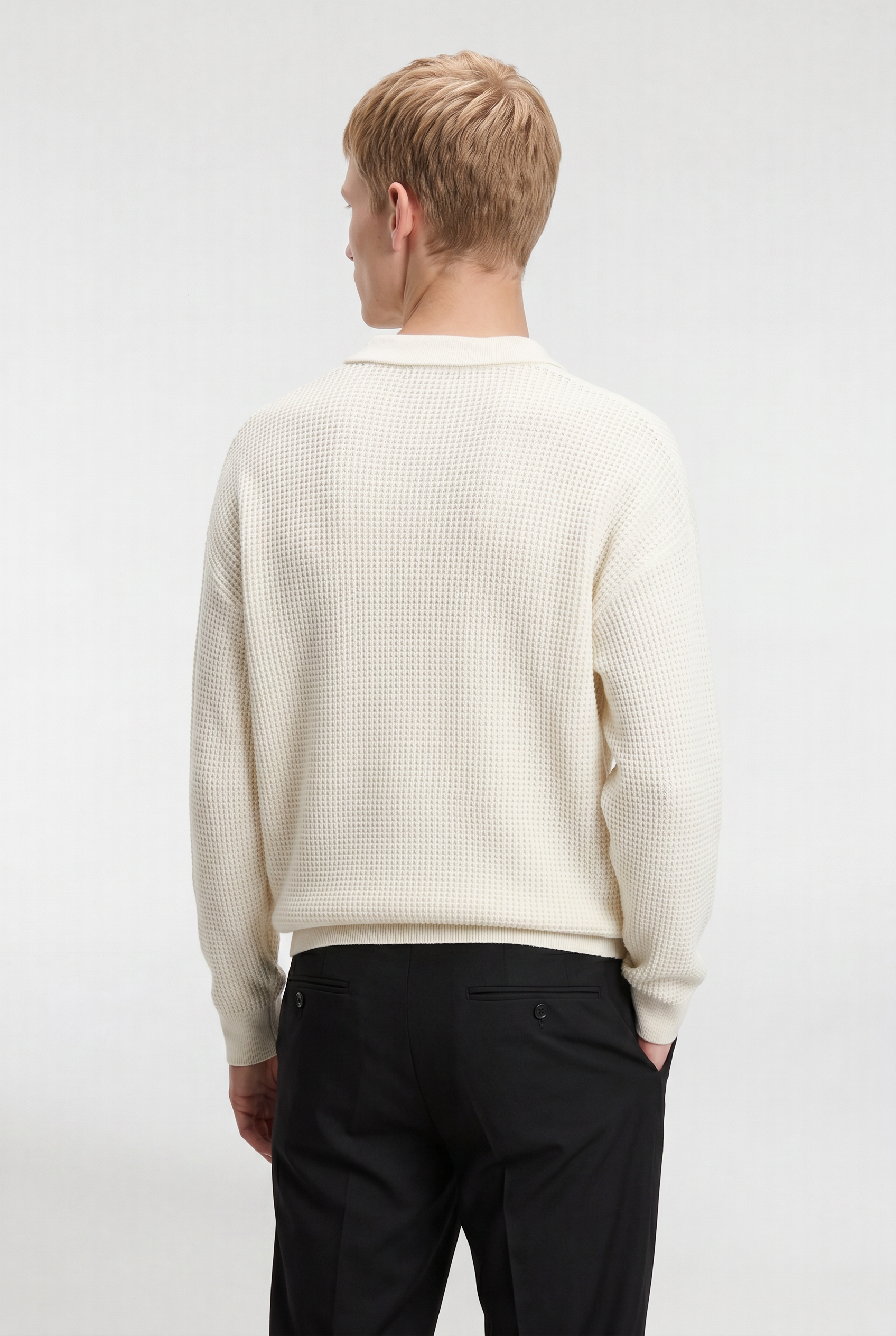 Men’s Half-Zip Knit Polo Jumper – Long Sleeve