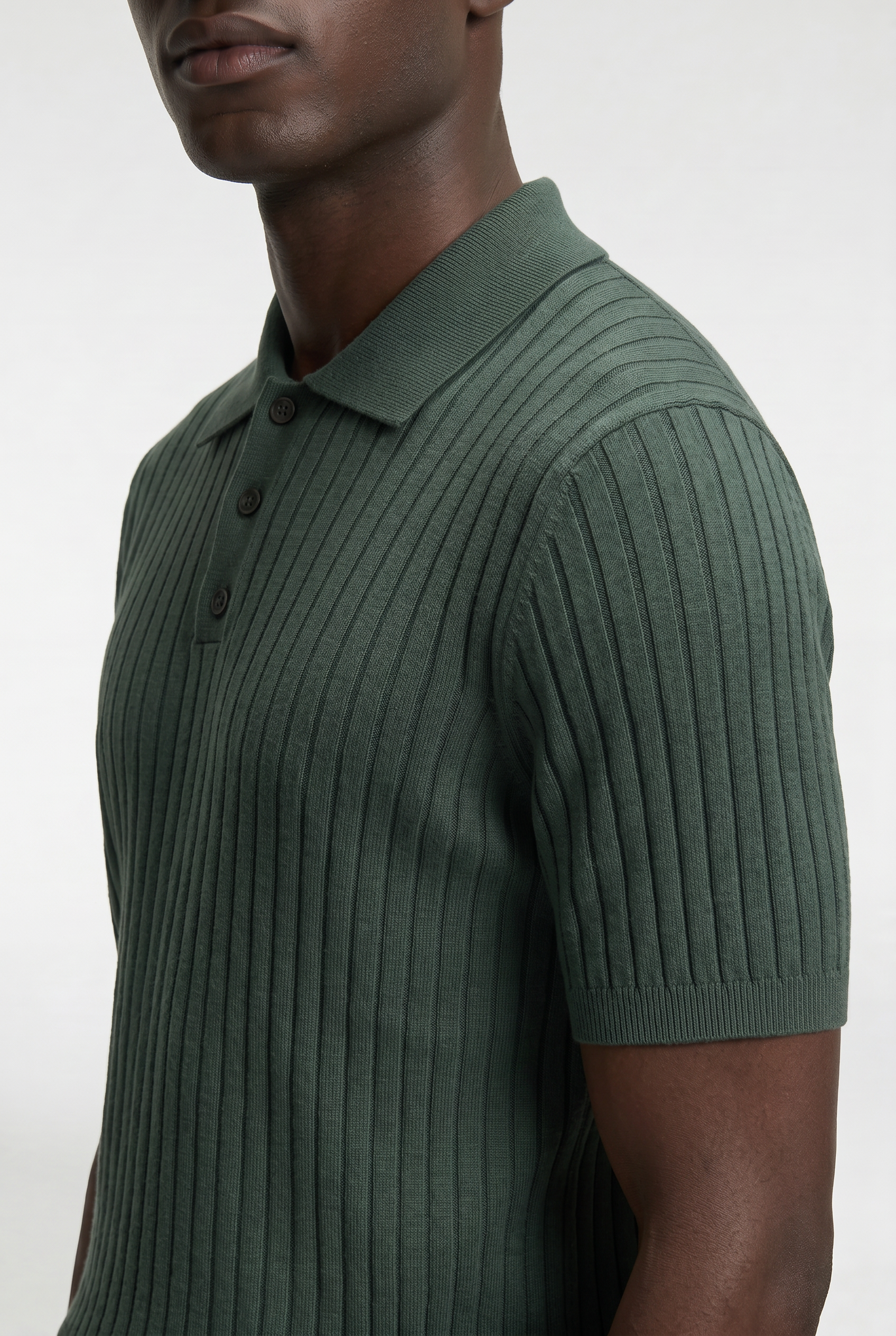 Men’s Ribbed Knit Polo Shirt