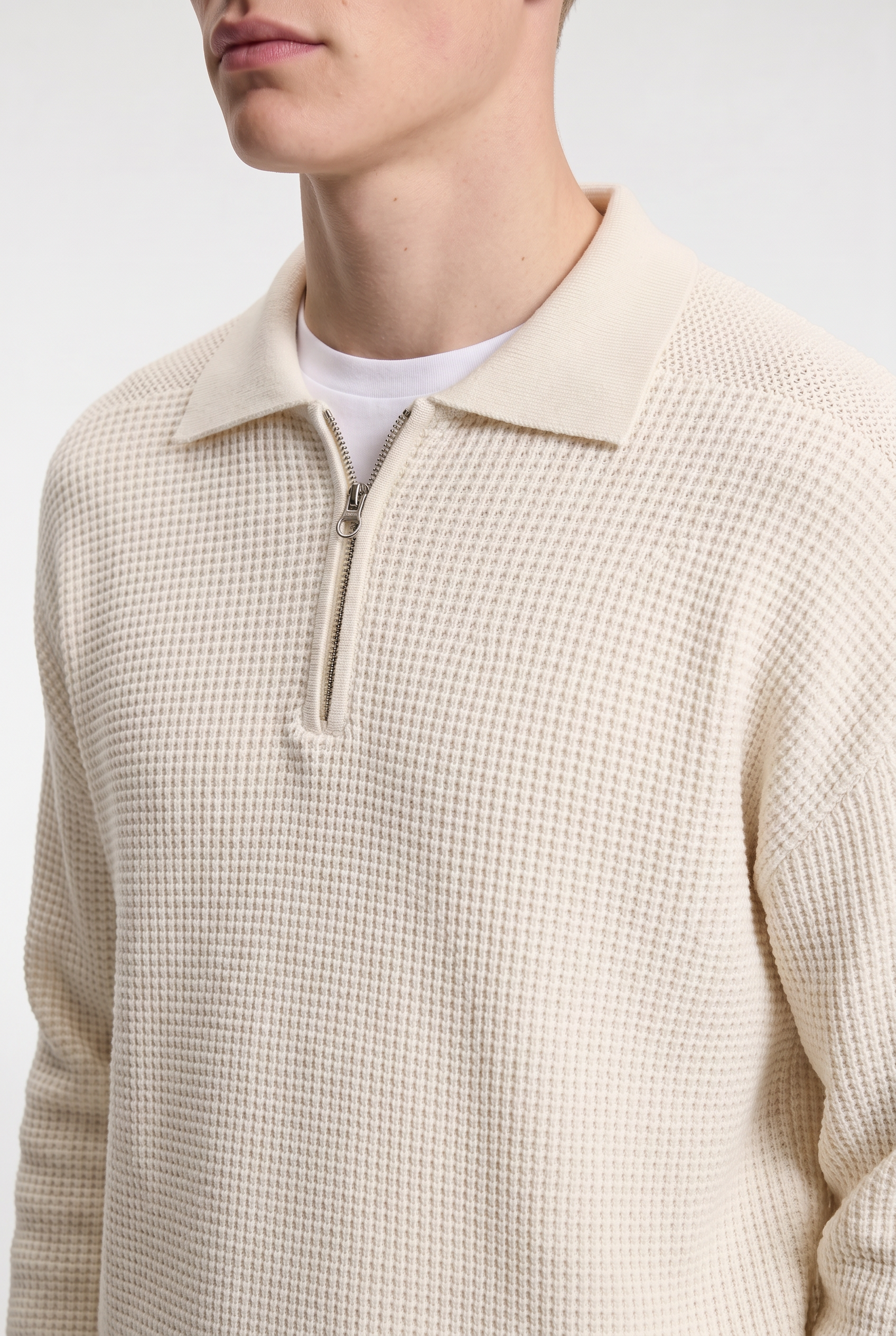 Men’s Half-Zip Knit Polo Jumper – Long Sleeve