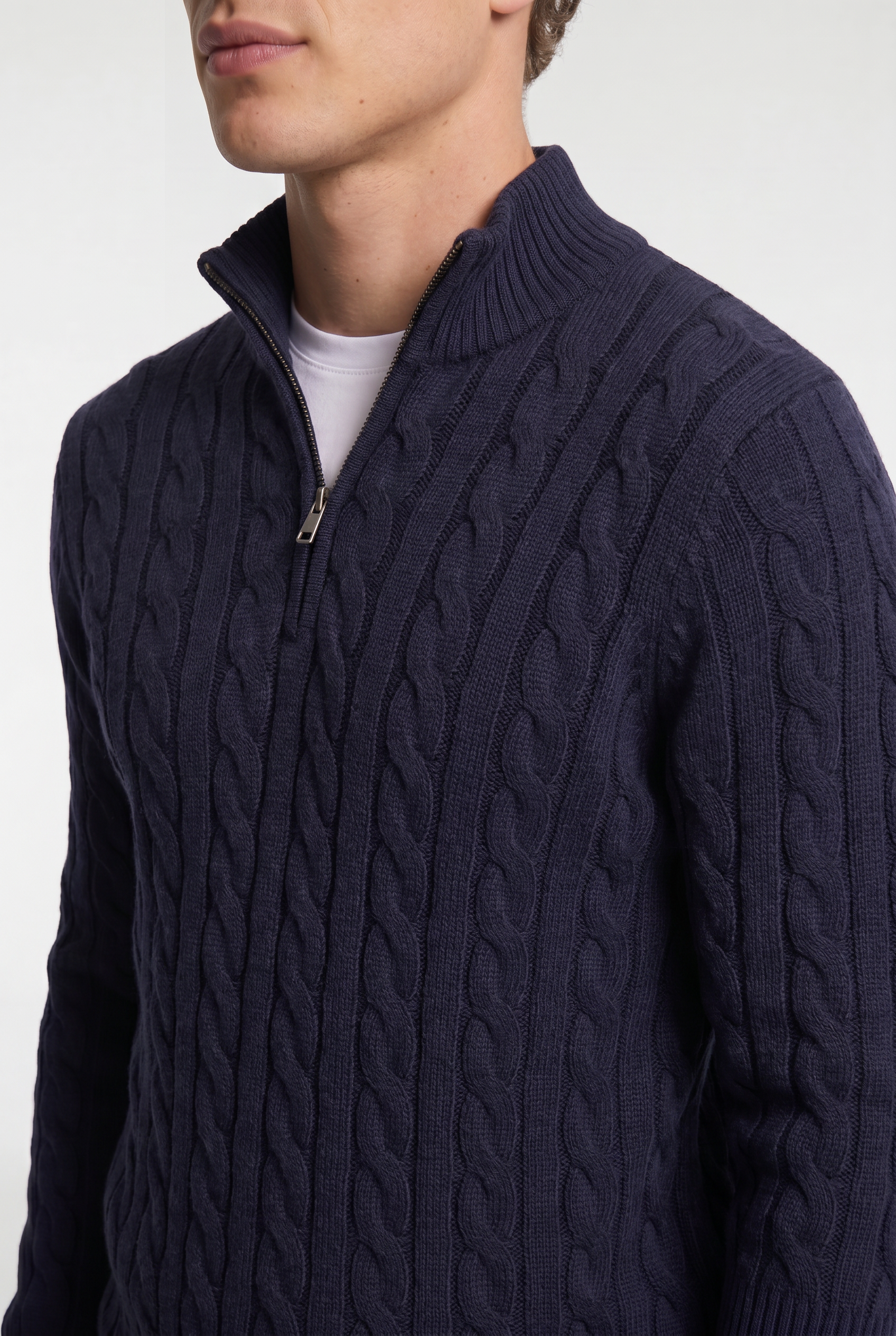 Men's Cable Knit Half-Zip Jumper