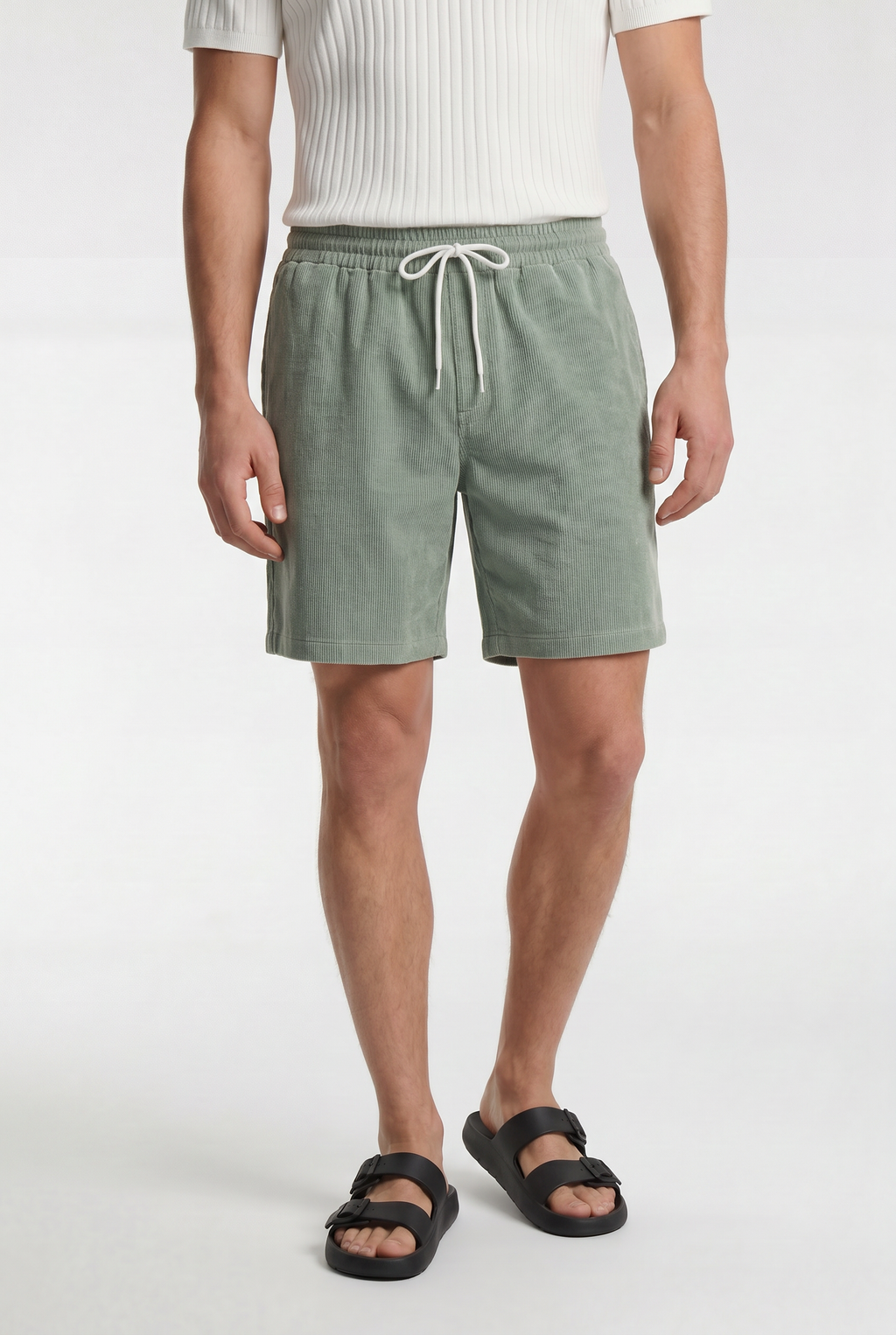 Men's Ribbed Drawstring Shorts