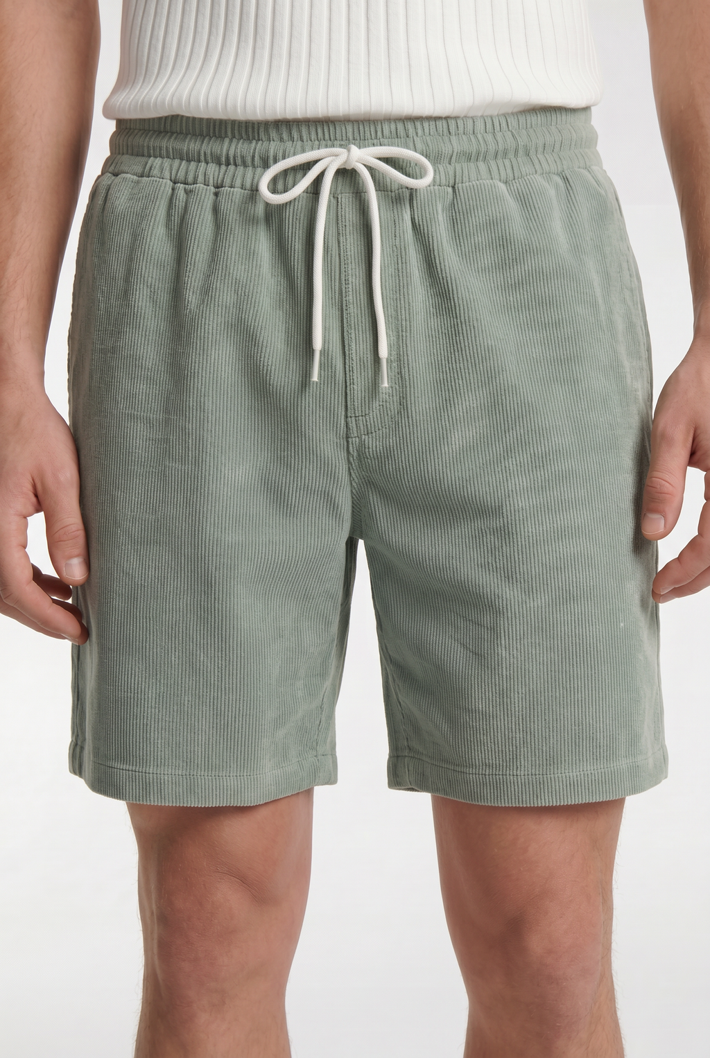 Men's Ribbed Drawstring Shorts