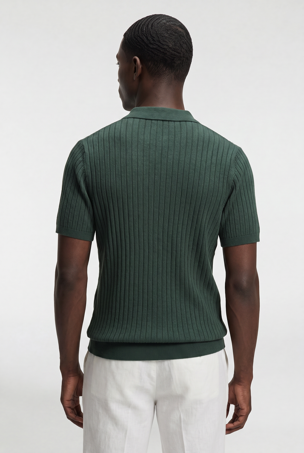 Men’s Ribbed Knit Polo Shirt